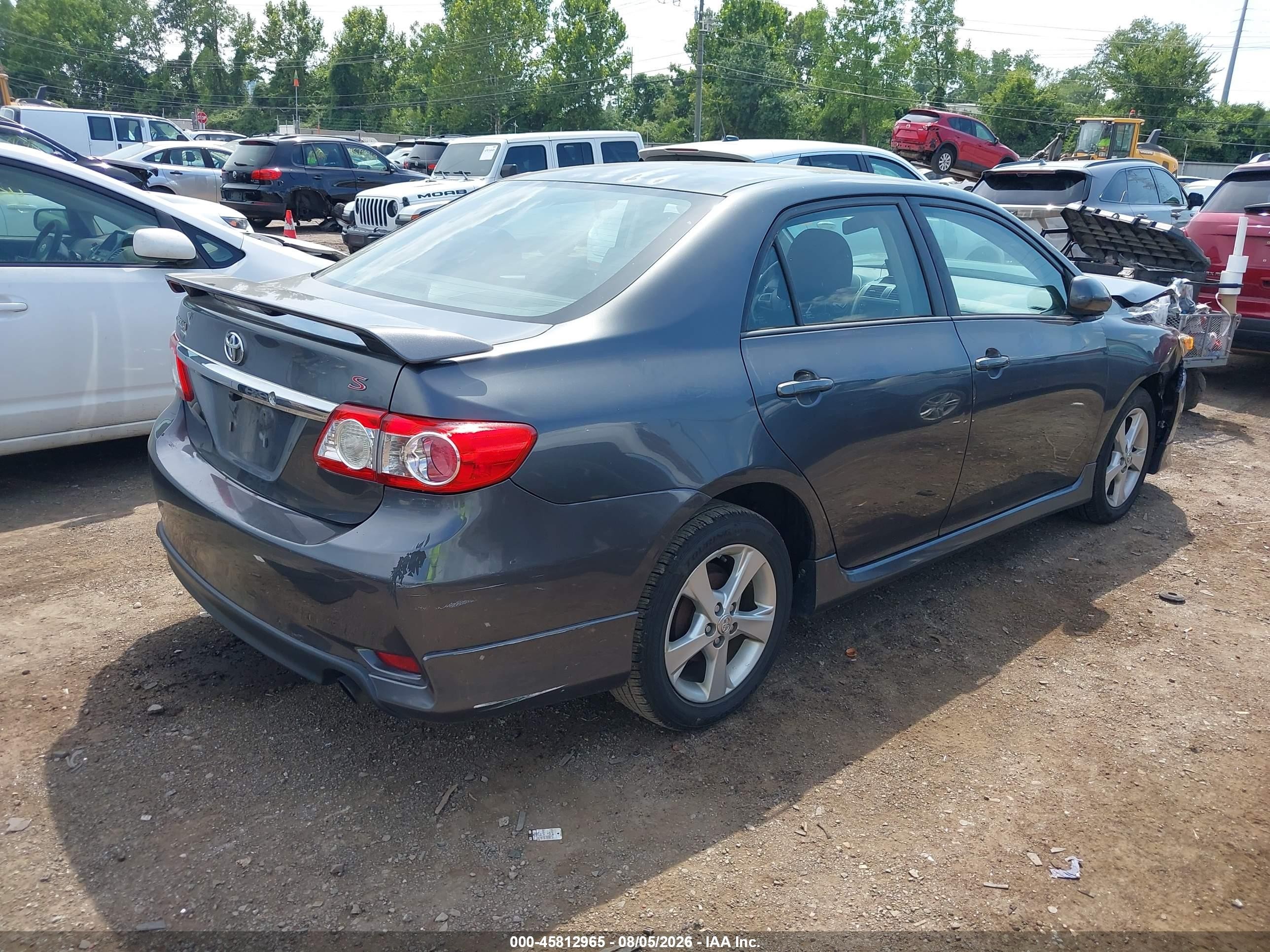 2013 Toyota Corolla S Gray vin: 2T1BU4EE4DC964945