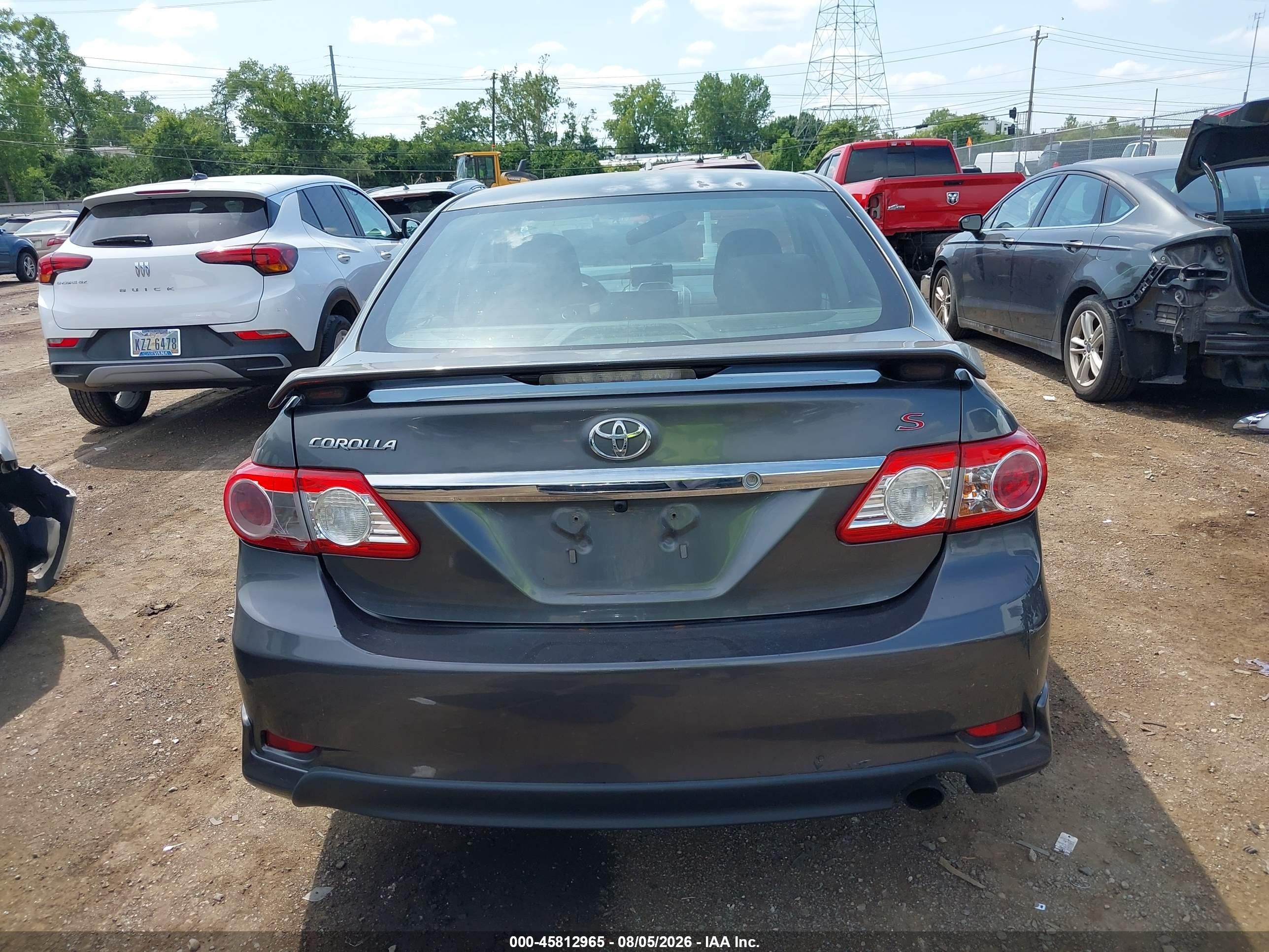 2013 Toyota Corolla S Gray vin: 2T1BU4EE4DC964945