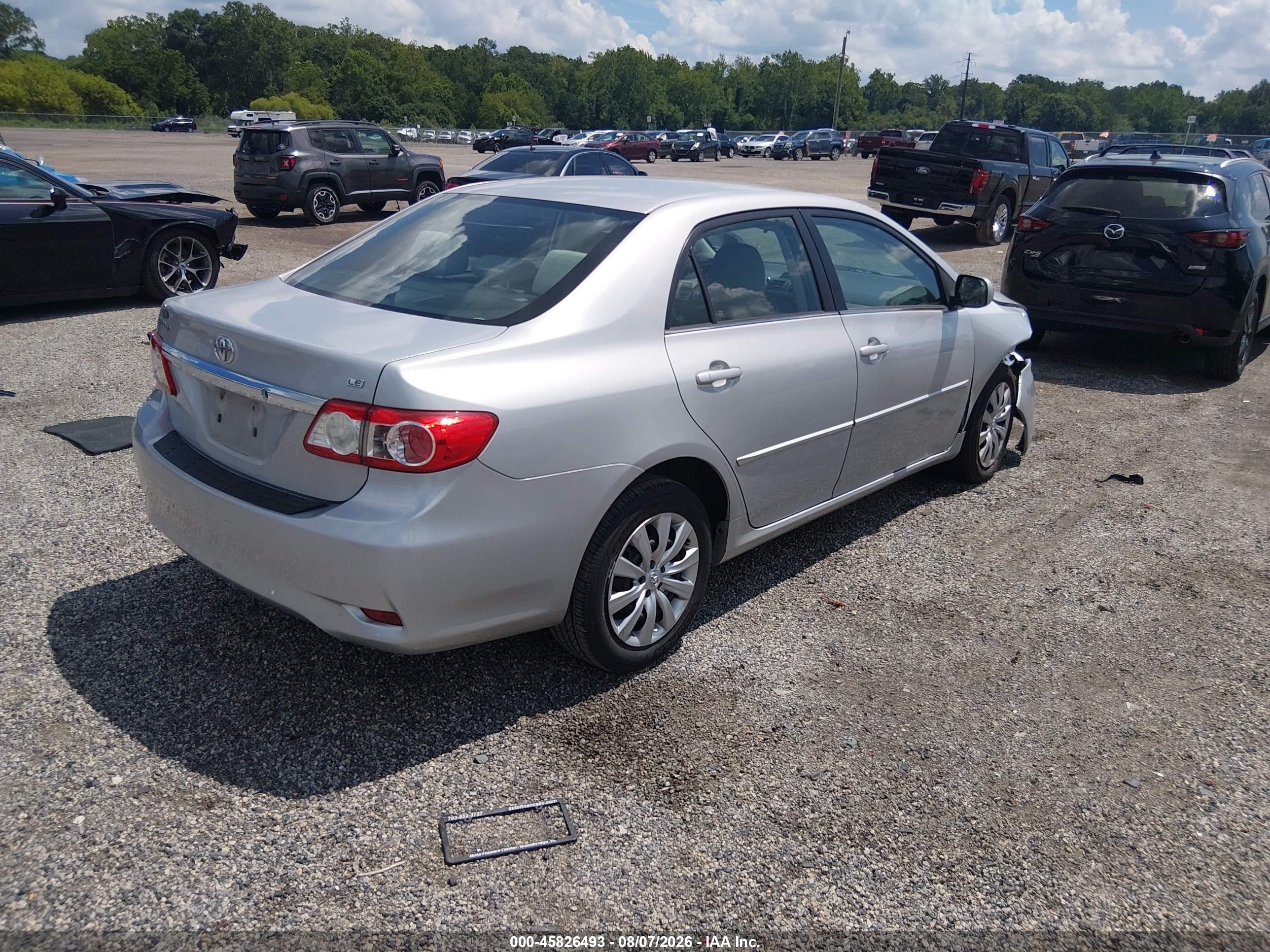 2013 Toyota Corolla Le Silver vin: 2T1BU4EE4DC966727