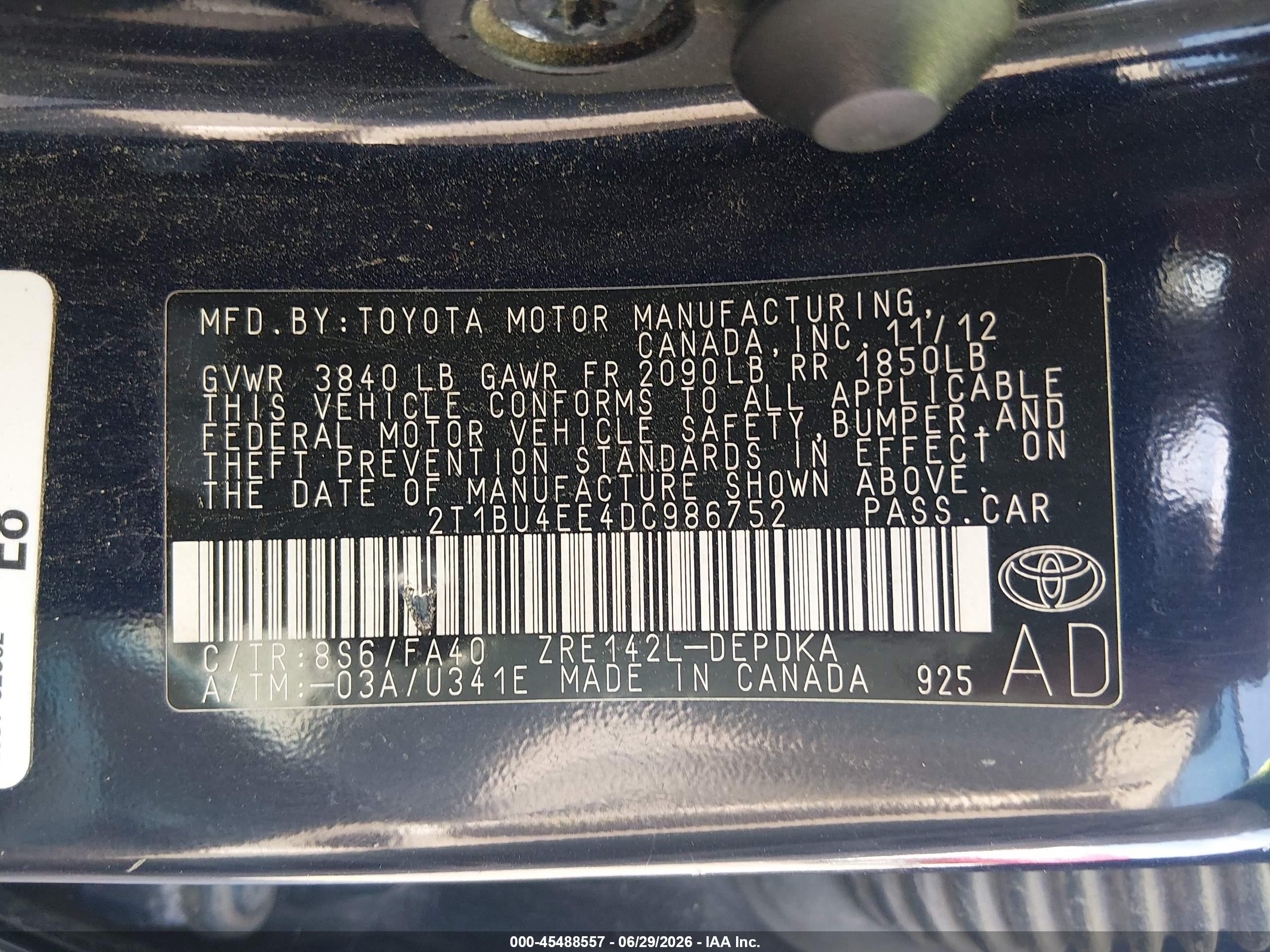 2013 Toyota Corolla L Navy vin: 2T1BU4EE4DC986752