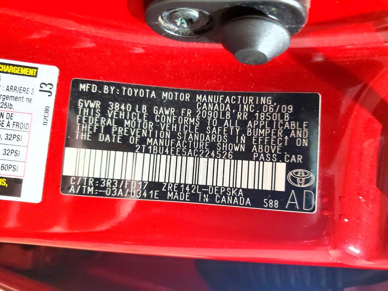 2010 Toyota Corolla S Maroon vin: 2T1BU4EE5AC224526