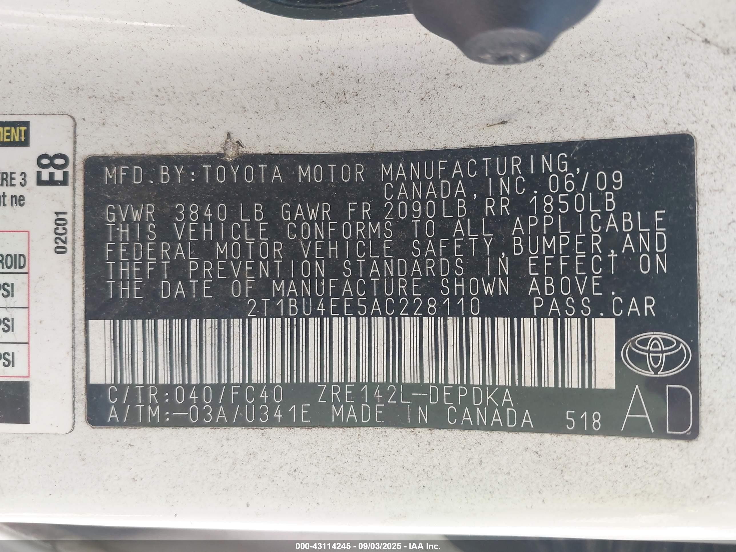 2010 Toyota Corolla Le White vin: 2T1BU4EE5AC228110