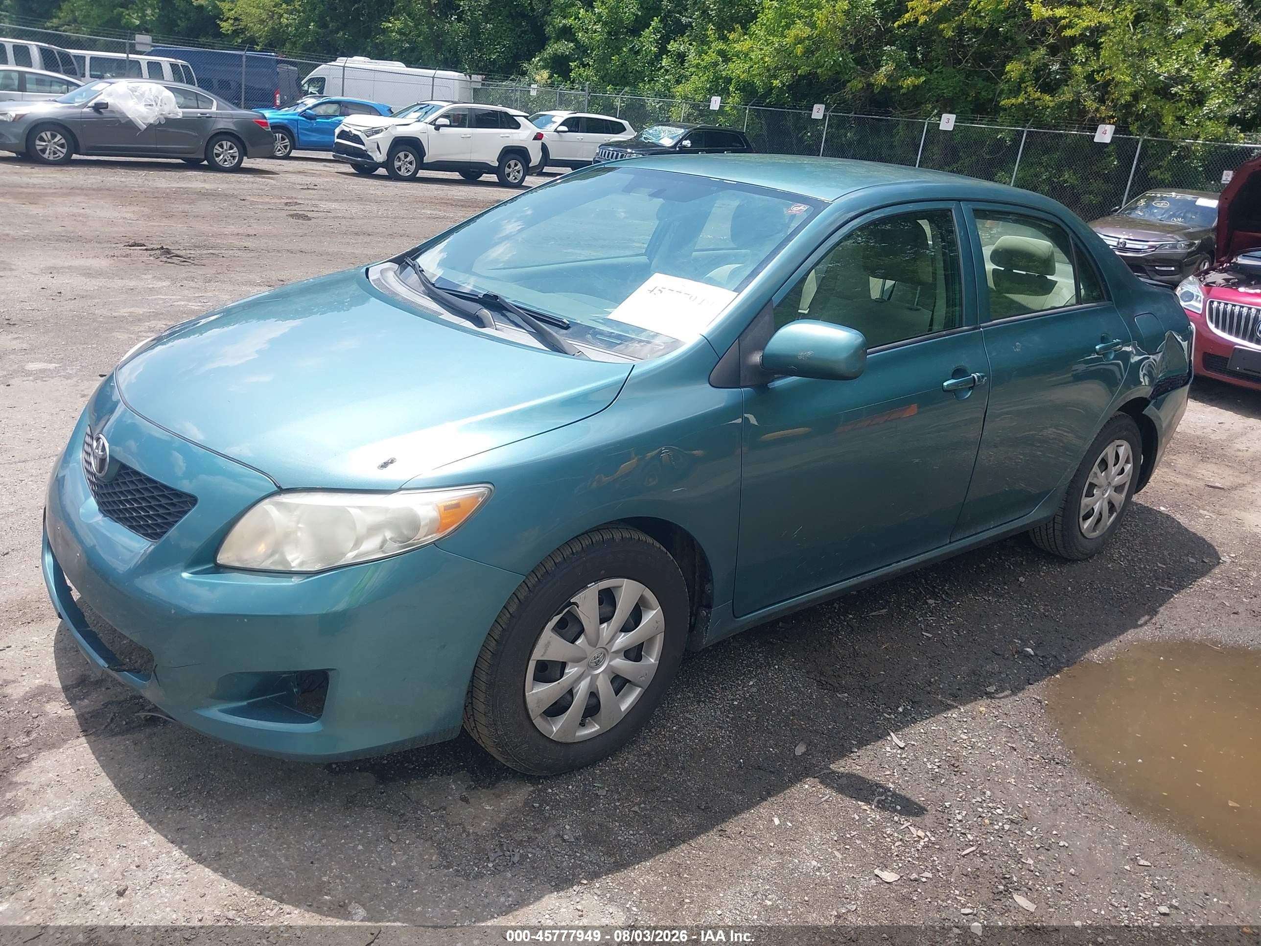 2010 Toyota Corolla Le Turquoise vin: 2T1BU4EE5AC230648
