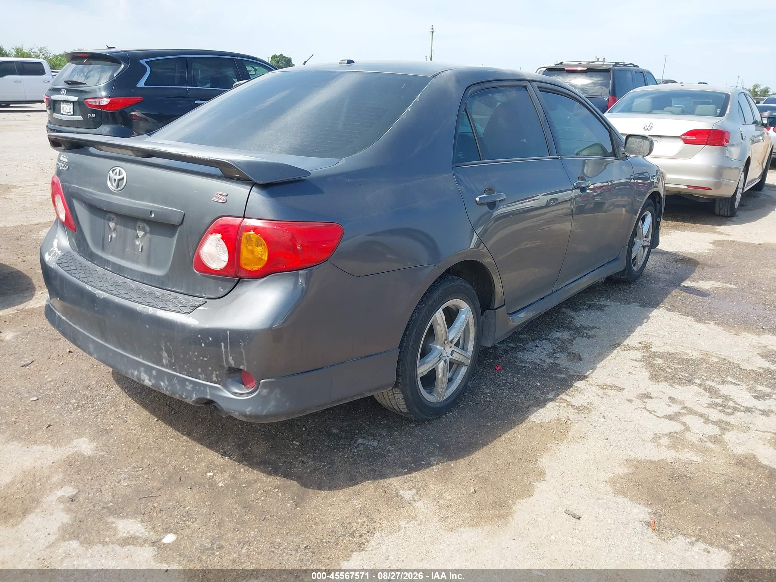 2010 Toyota Corolla S Gray vin: 2T1BU4EE5AC243903