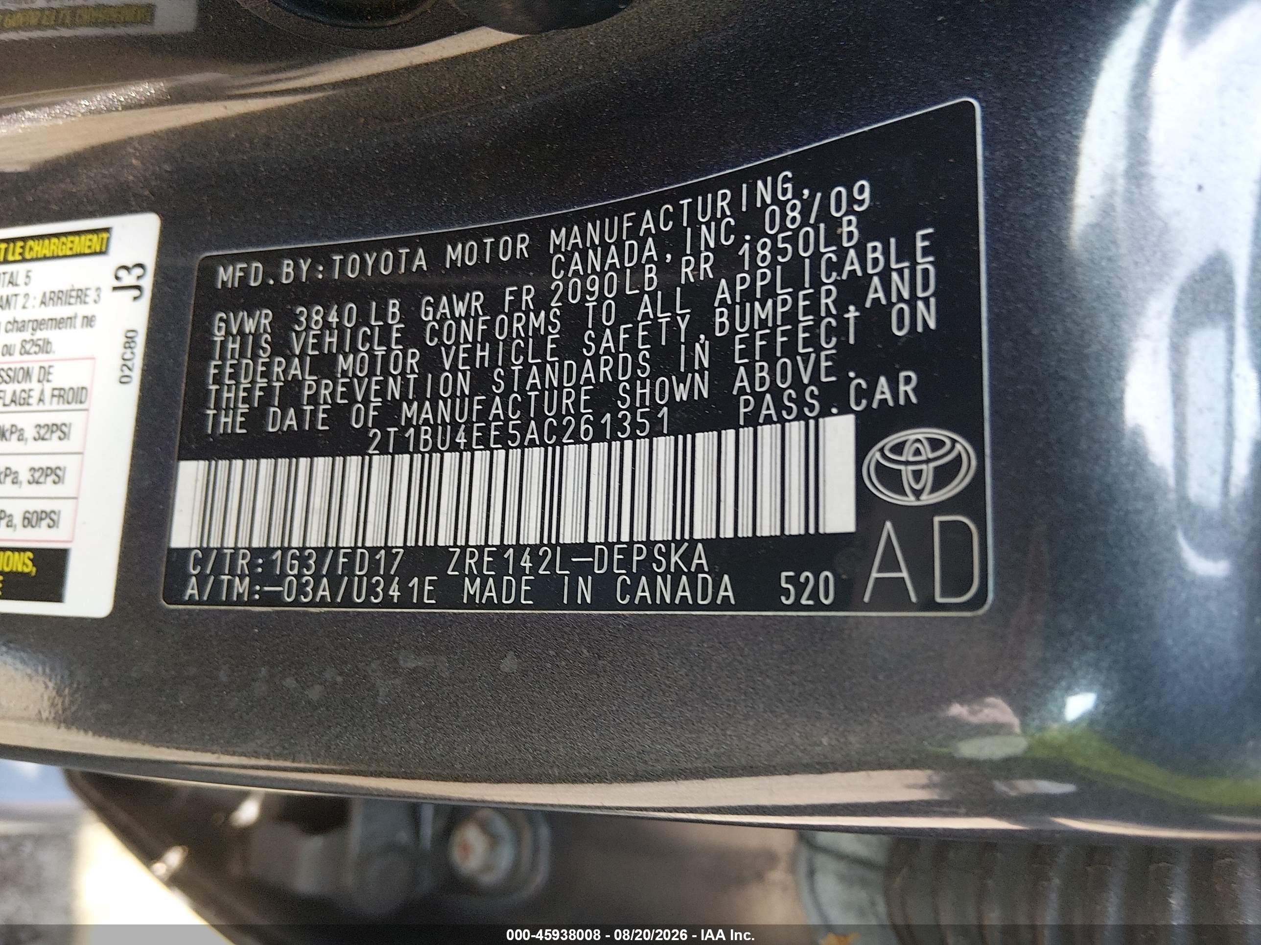 2010 Toyota Corolla S Gray vin: 2T1BU4EE5AC261351