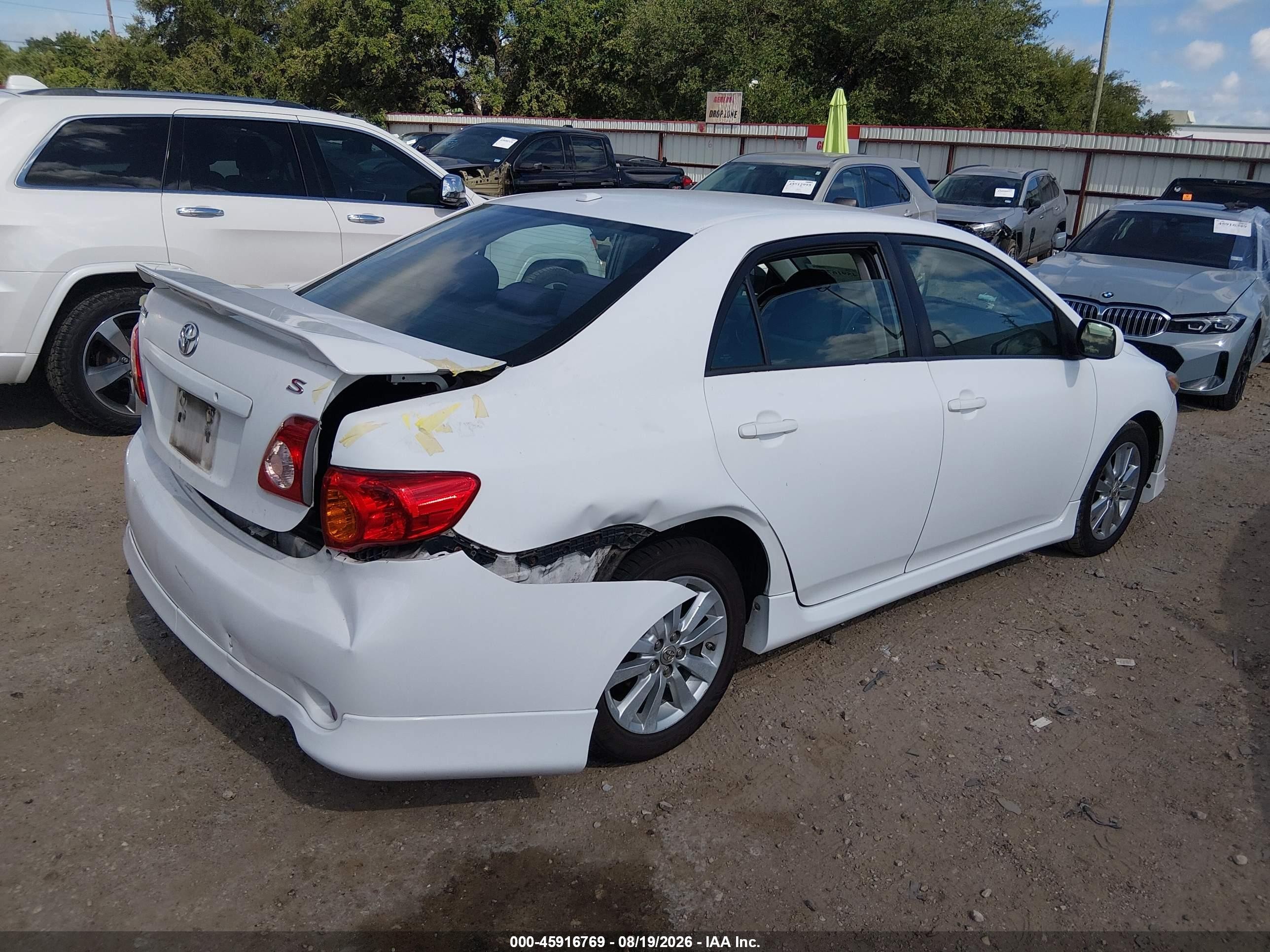 2010 Toyota Corolla S White vin: 2T1BU4EE5AC289697
