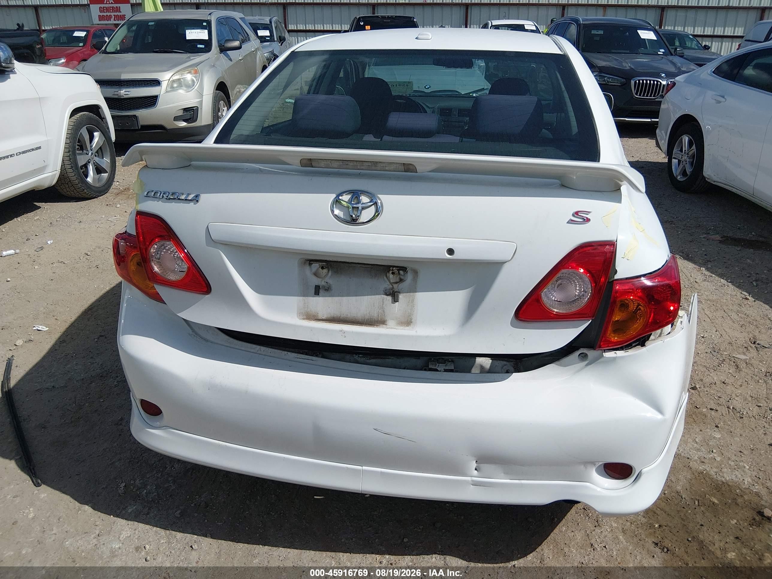 2010 Toyota Corolla S White vin: 2T1BU4EE5AC289697