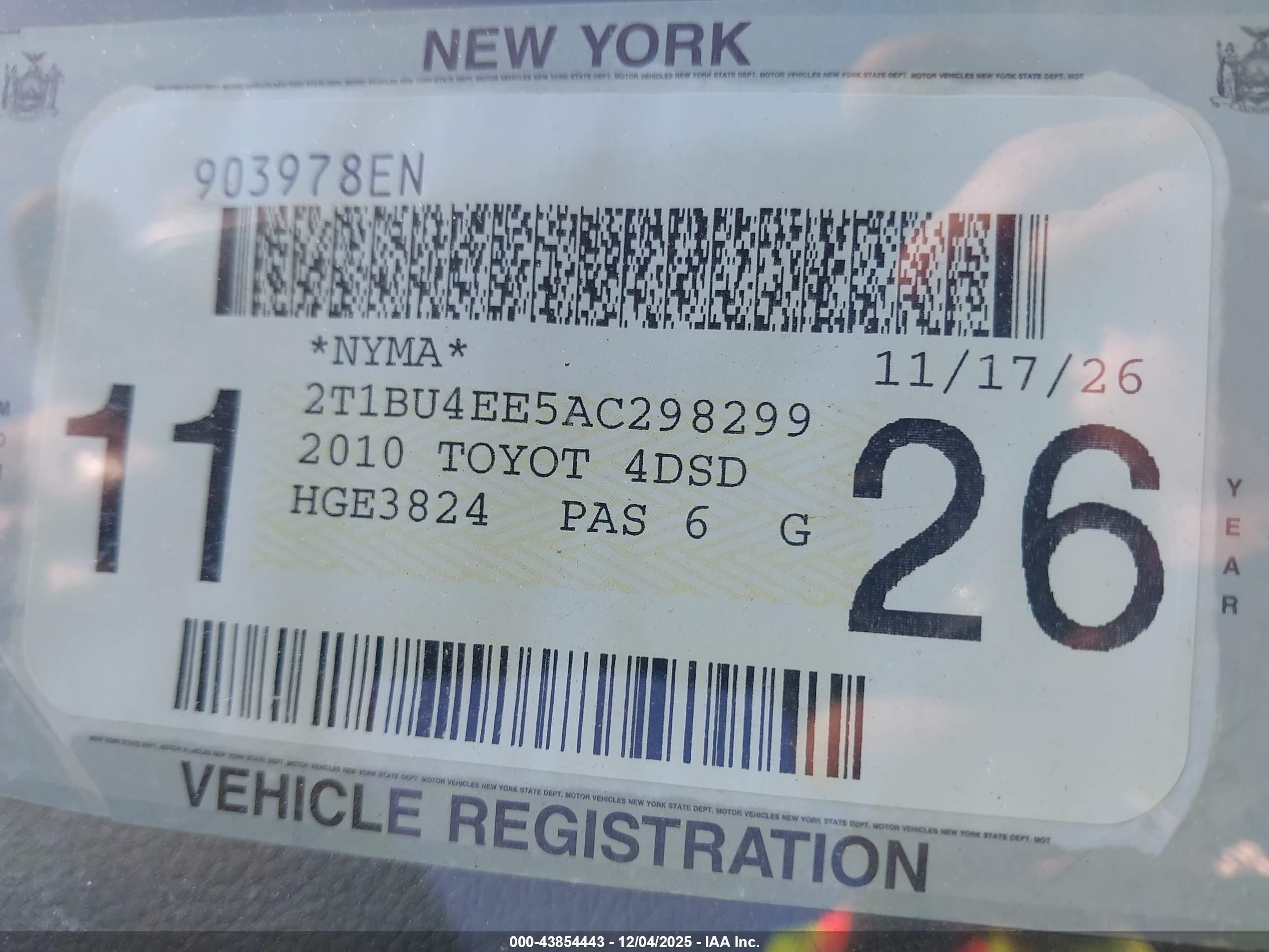2010 Toyota Corolla Le Silver vin: 2T1BU4EE5AC298299