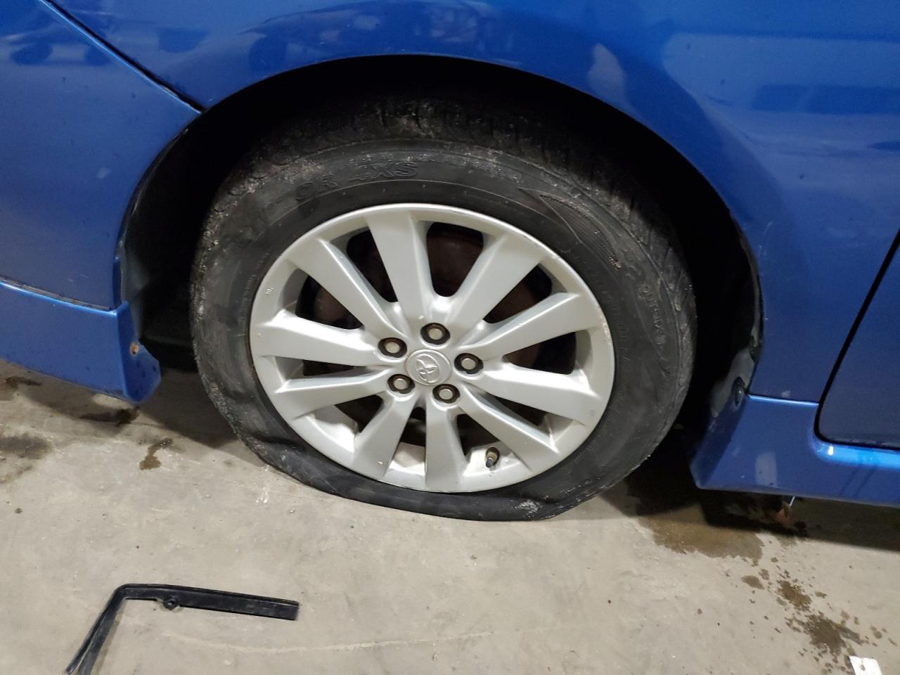 2010 Toyota Corolla S Blue vin: 2T1BU4EE5AC392067 Damage: Left Front Tire, Flat, Repair Required