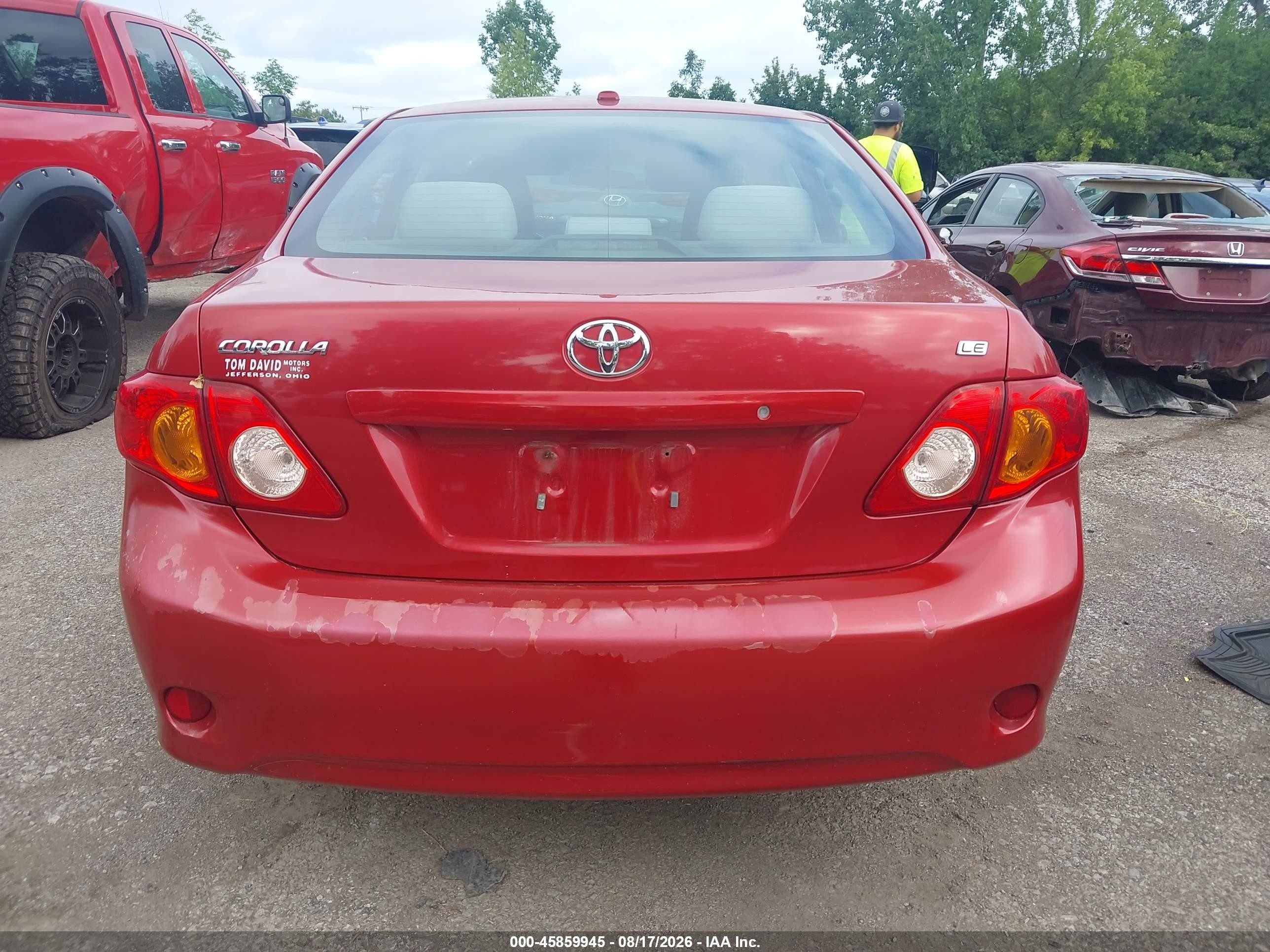 2010 Toyota Corolla Le Red vin: 2T1BU4EE5AC430803