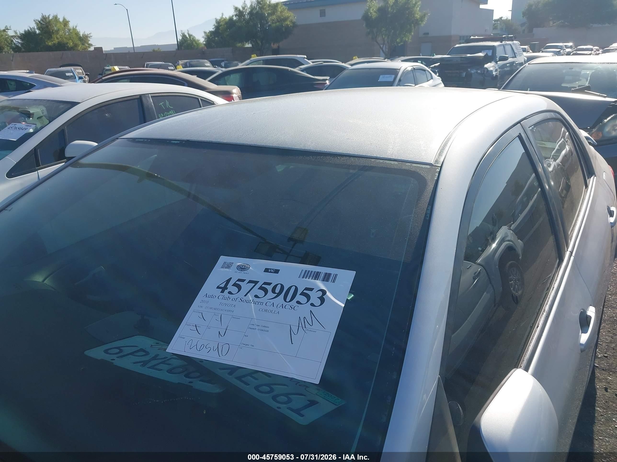 2010 Toyota Corolla S Silver vin: 2T1BU4EE5AC450954