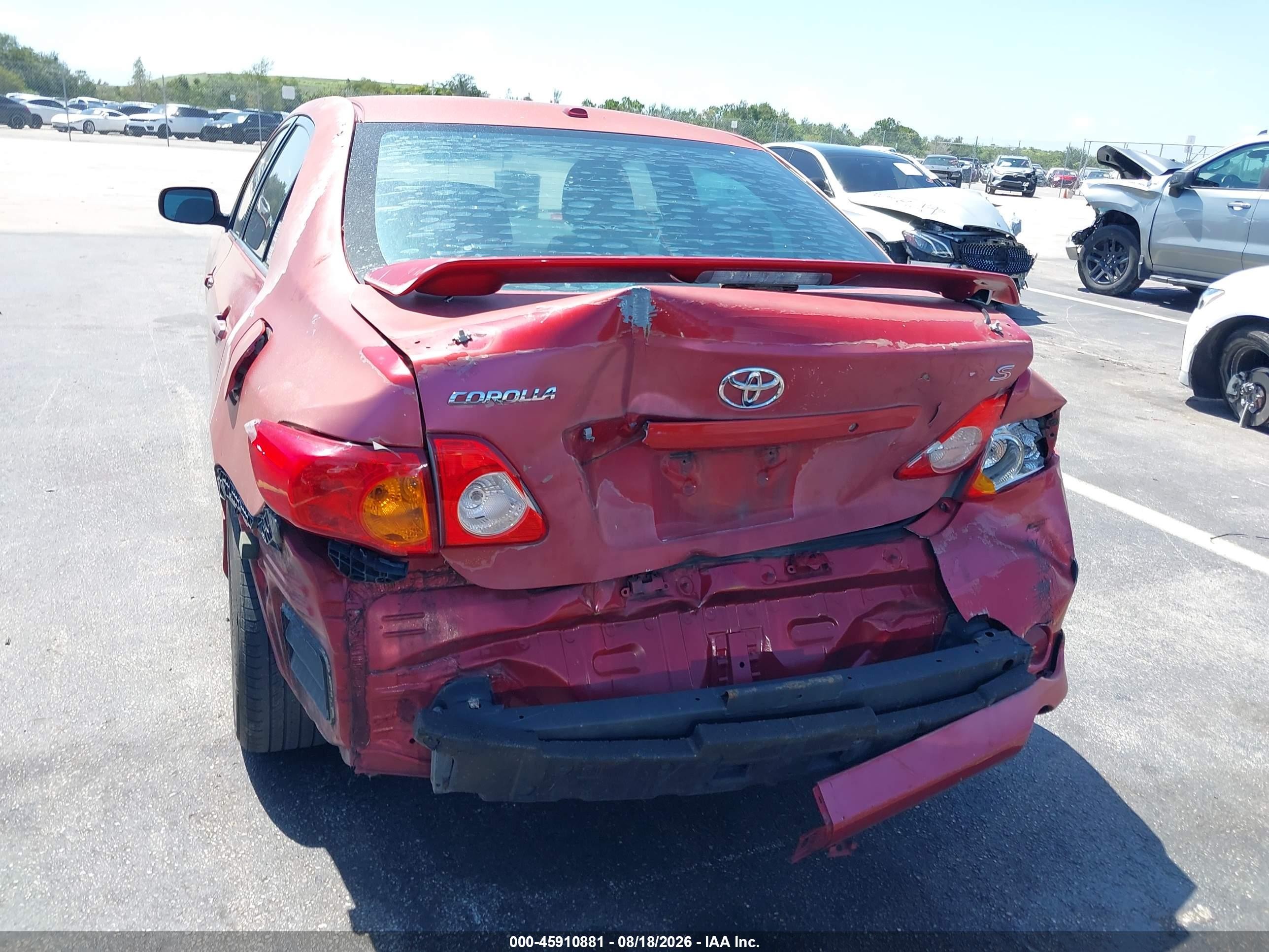 2010 Toyota Corolla S Red vin: 2T1BU4EE5AC472873