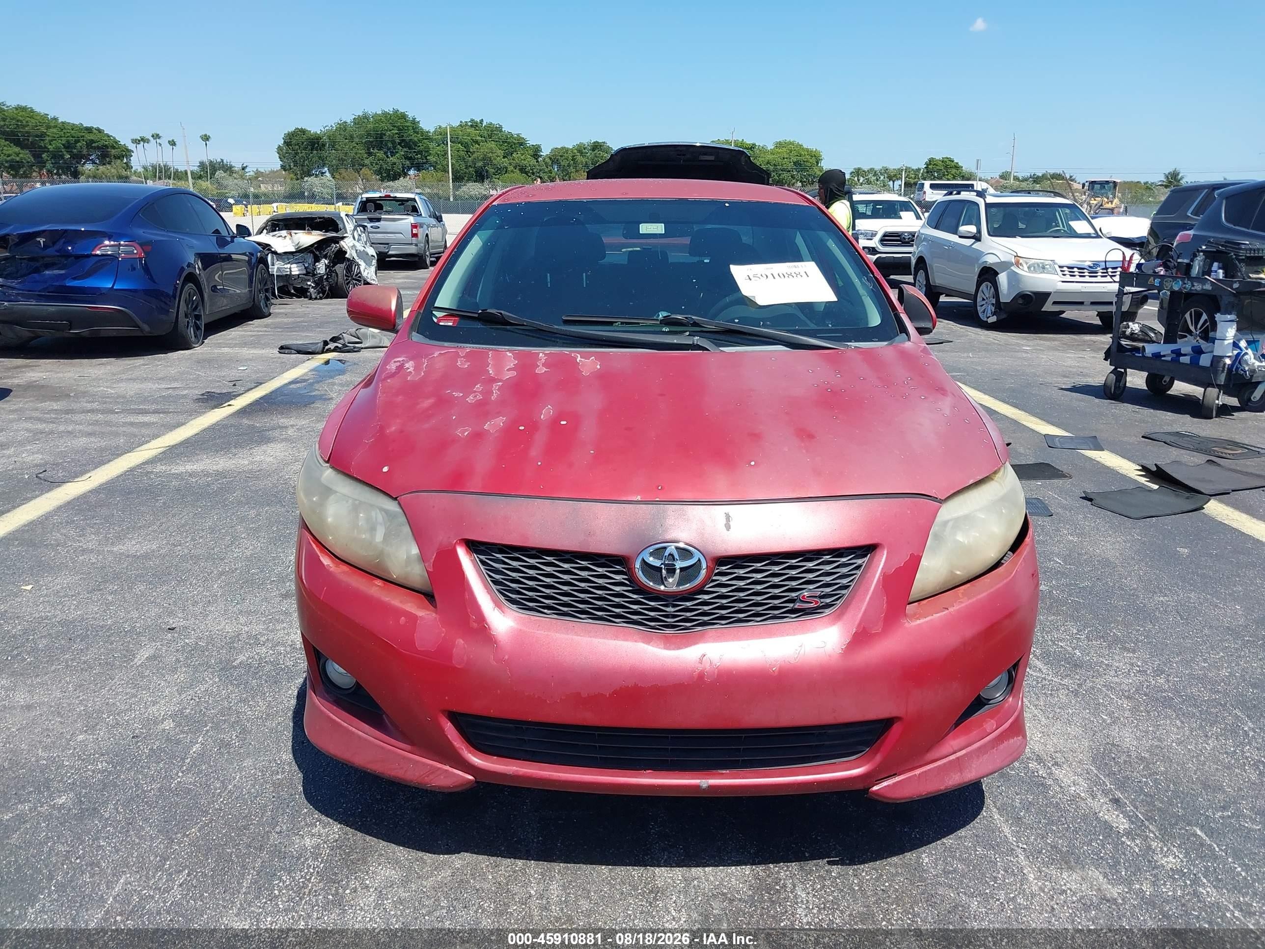 2010 Toyota Corolla S Red vin: 2T1BU4EE5AC472873