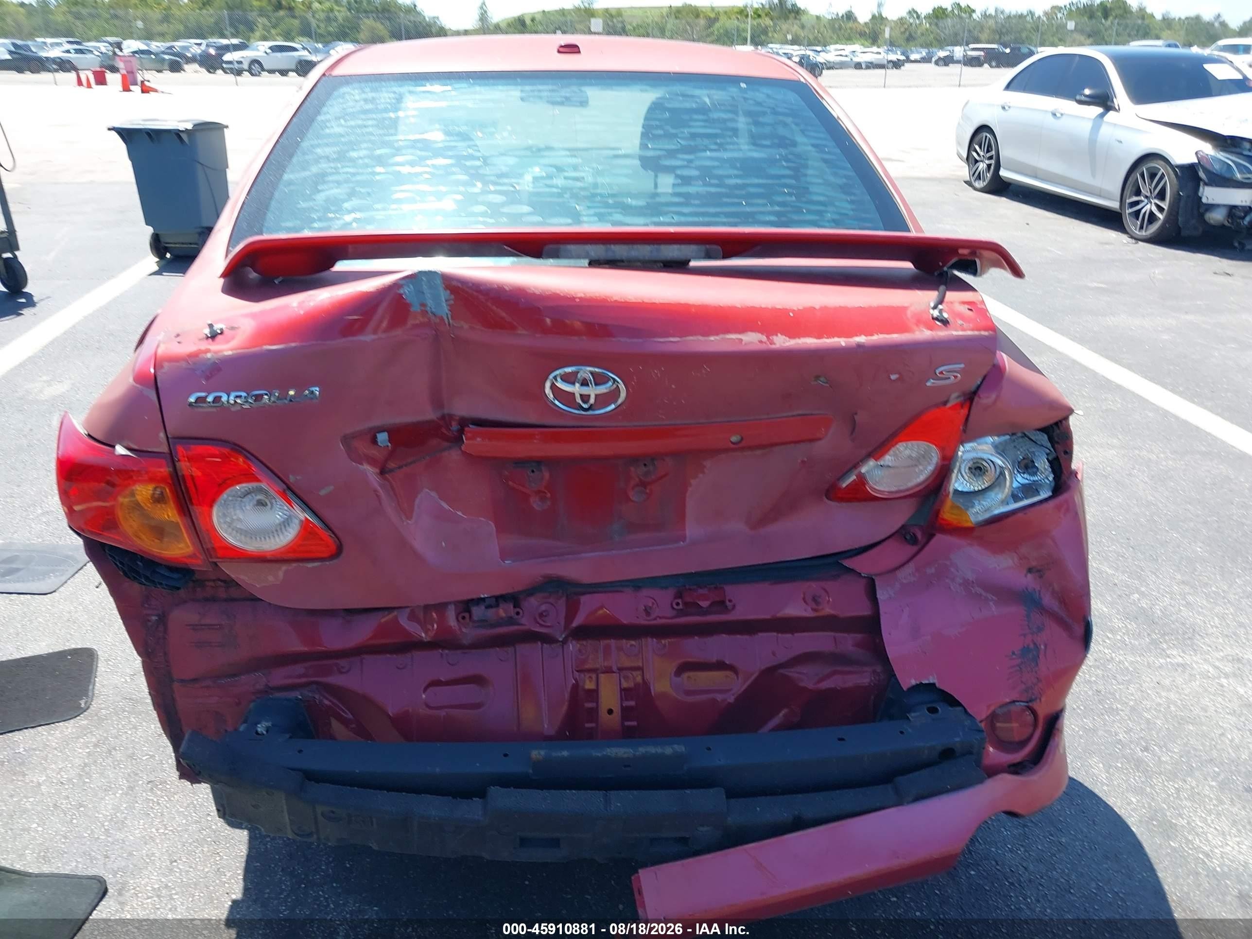 2010 Toyota Corolla S Red vin: 2T1BU4EE5AC472873