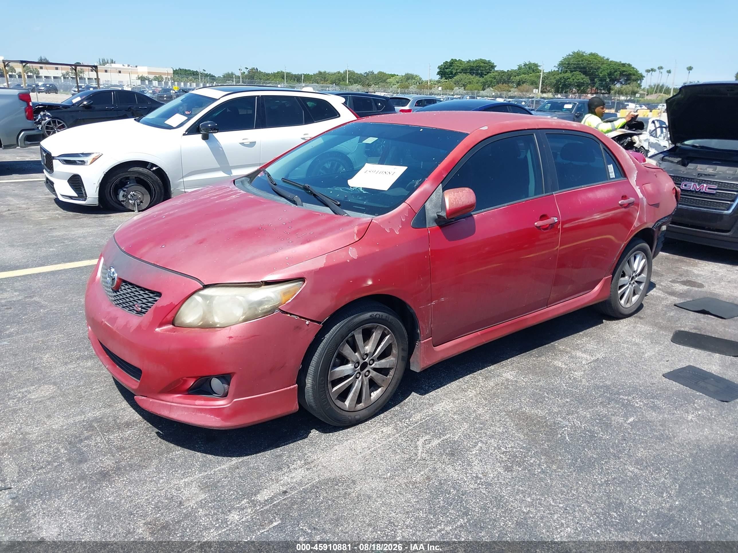 2010 Toyota Corolla S Red vin: 2T1BU4EE5AC472873