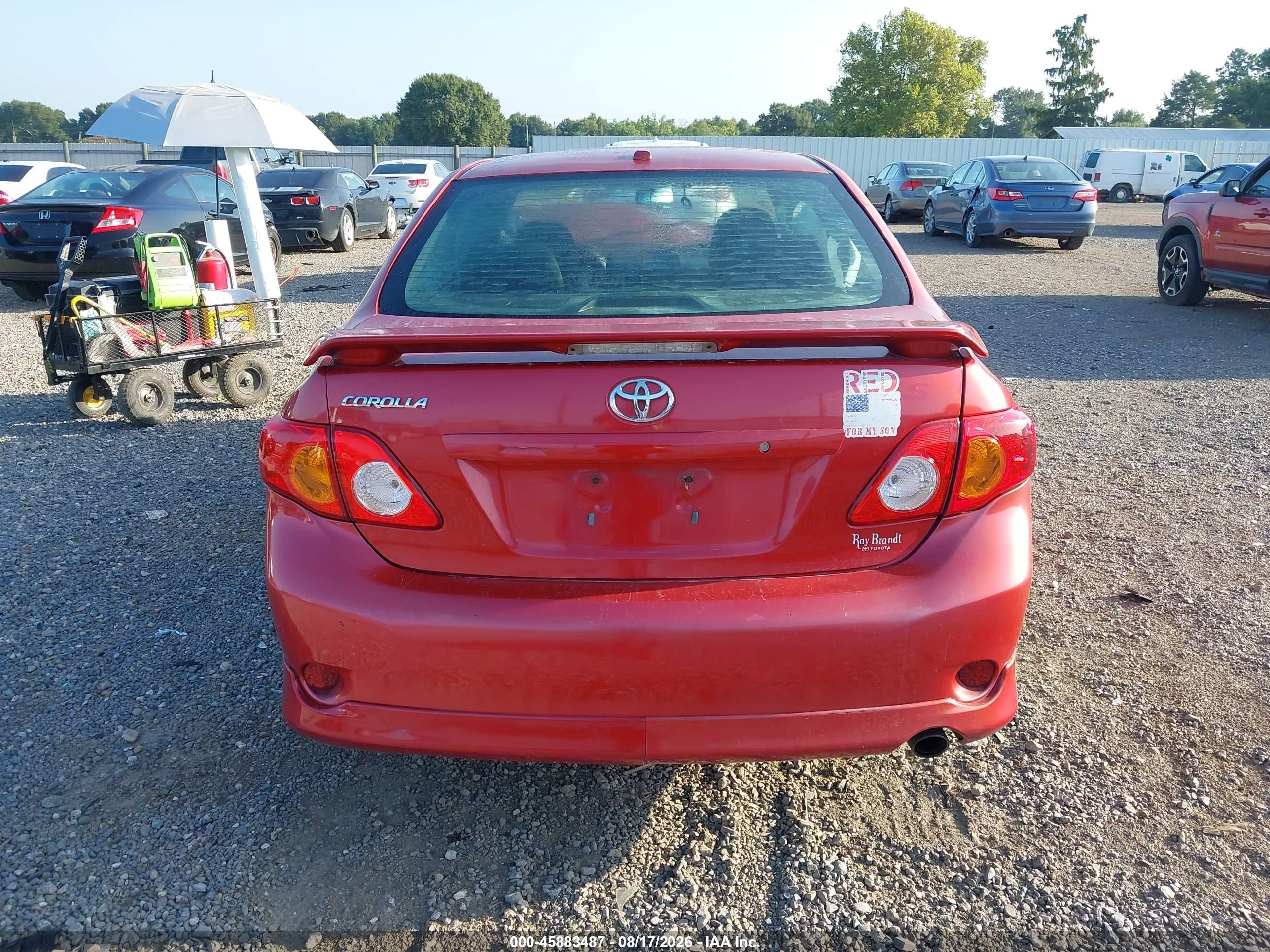 2010 Toyota Corolla S Red vin: 2T1BU4EE5AC503362