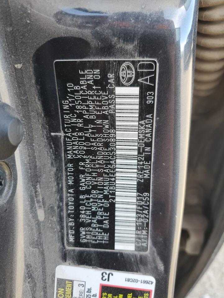 2010 Toyota Corolla S Gray vin: 2T1BU4EE5AC530898