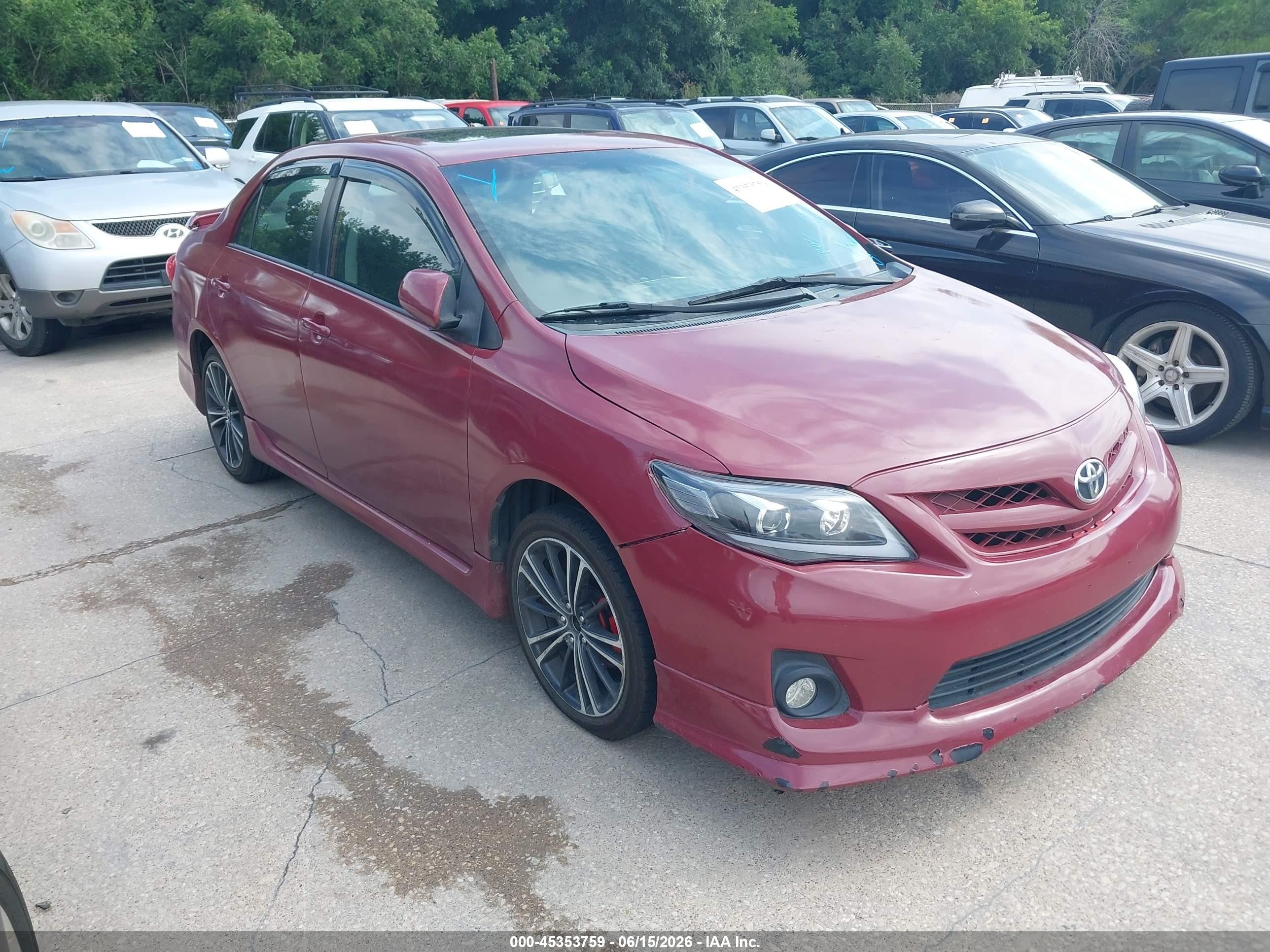 2011 Toyota Corolla S Maroon vin: 2T1BU4EE5BC537562