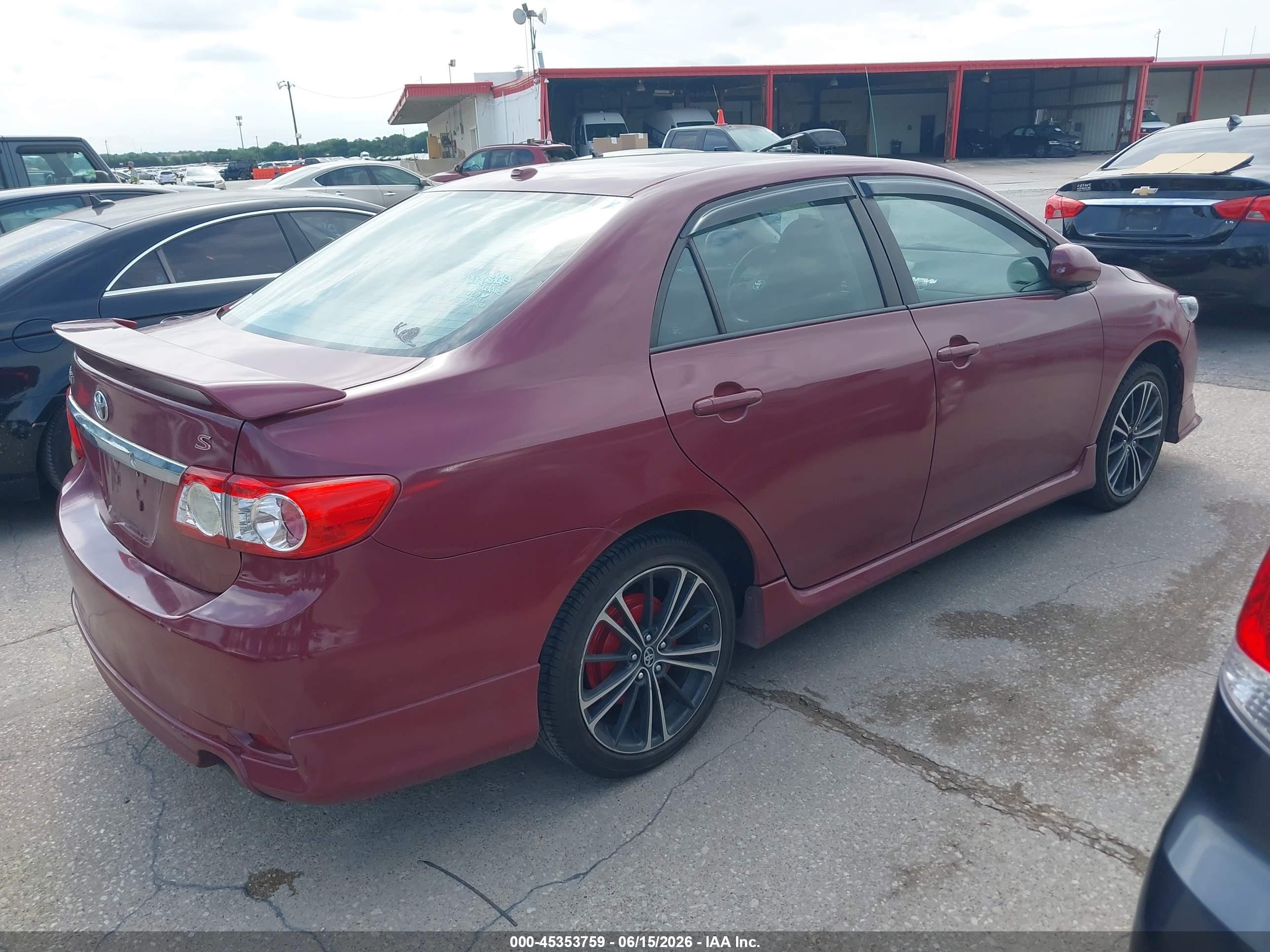2011 Toyota Corolla S Maroon vin: 2T1BU4EE5BC537562