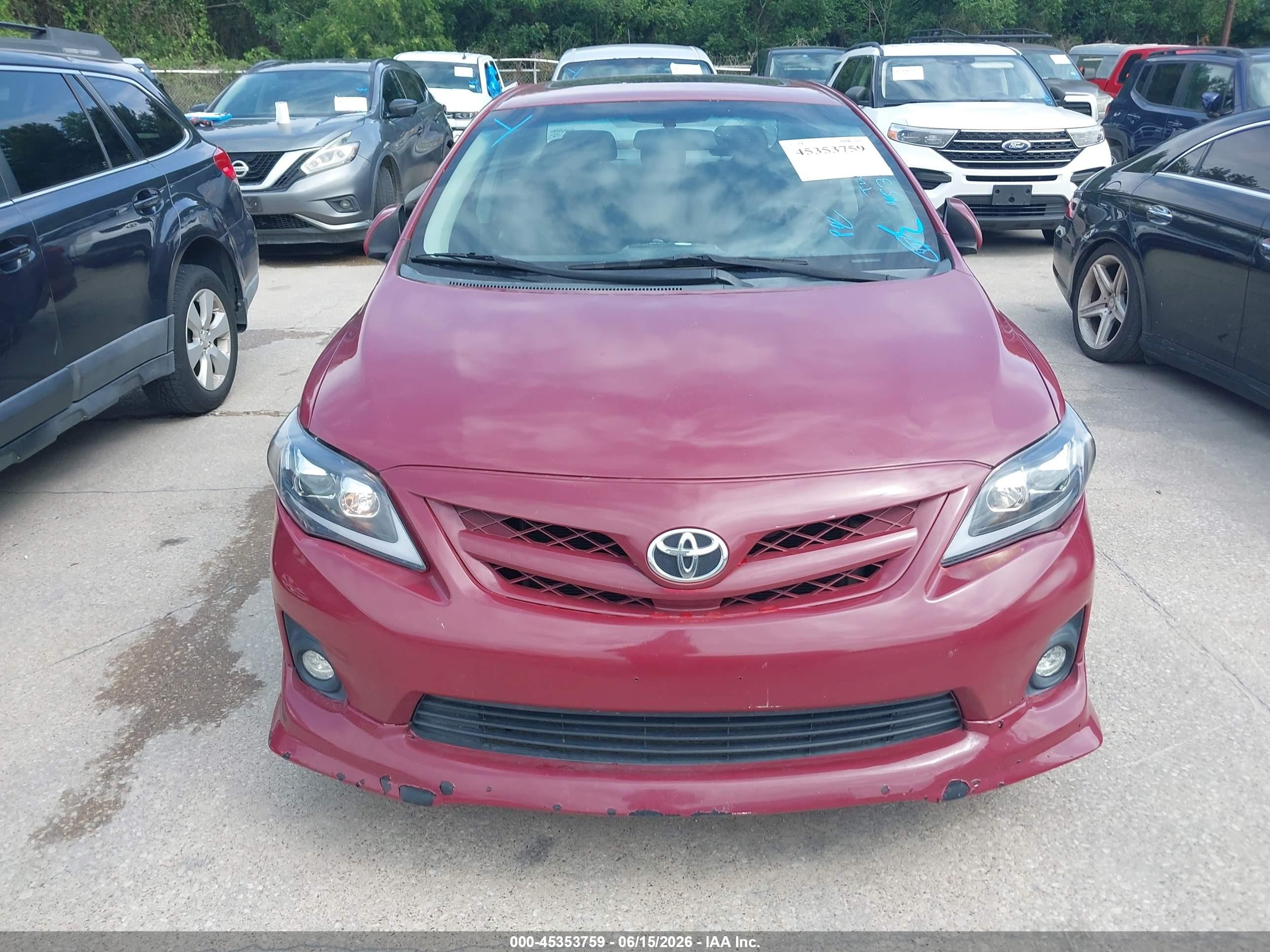 2011 Toyota Corolla S Maroon vin: 2T1BU4EE5BC537562