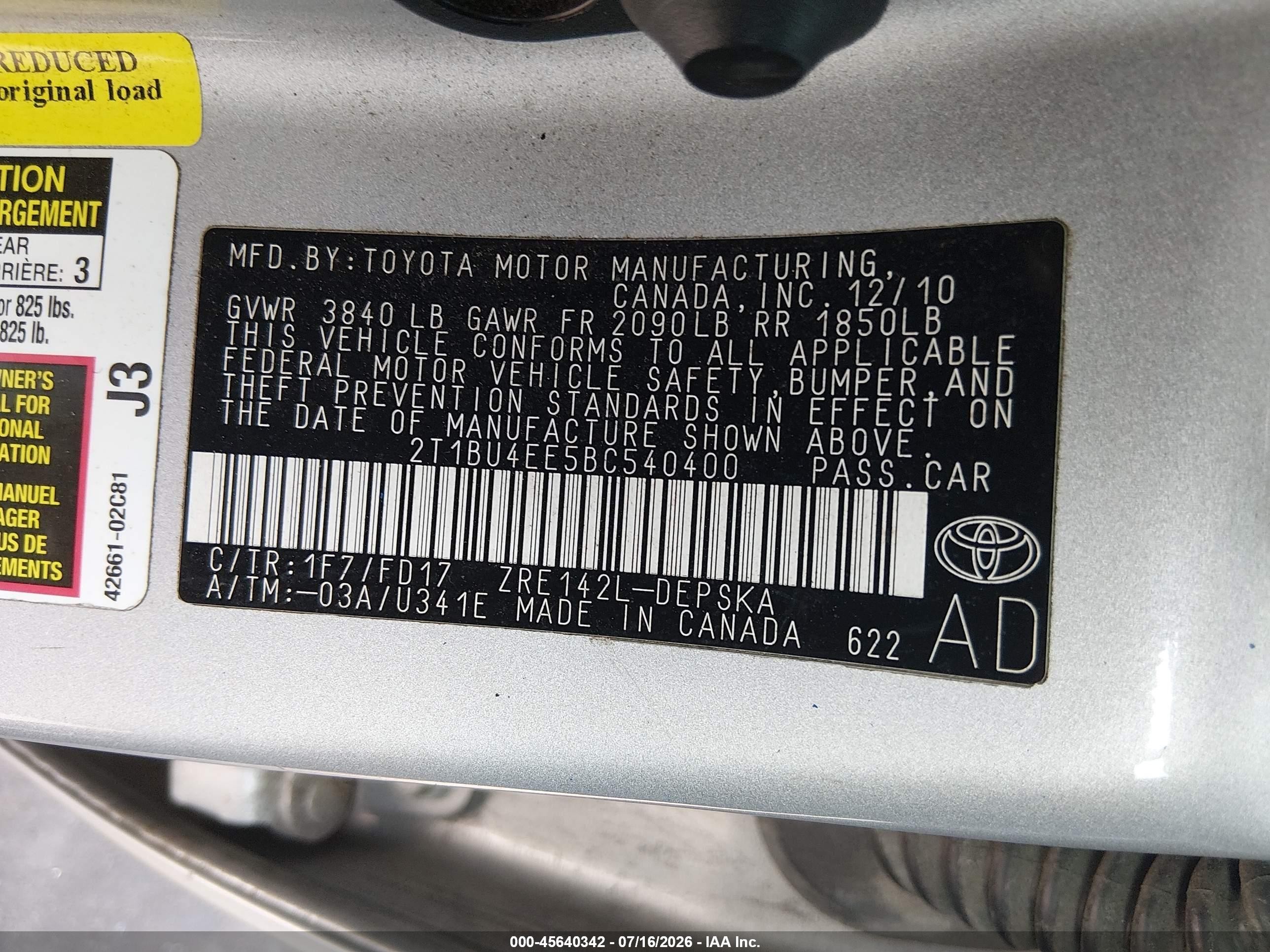 2011 Toyota Corolla S Серебряный vin: 2T1BU4EE5BC540400