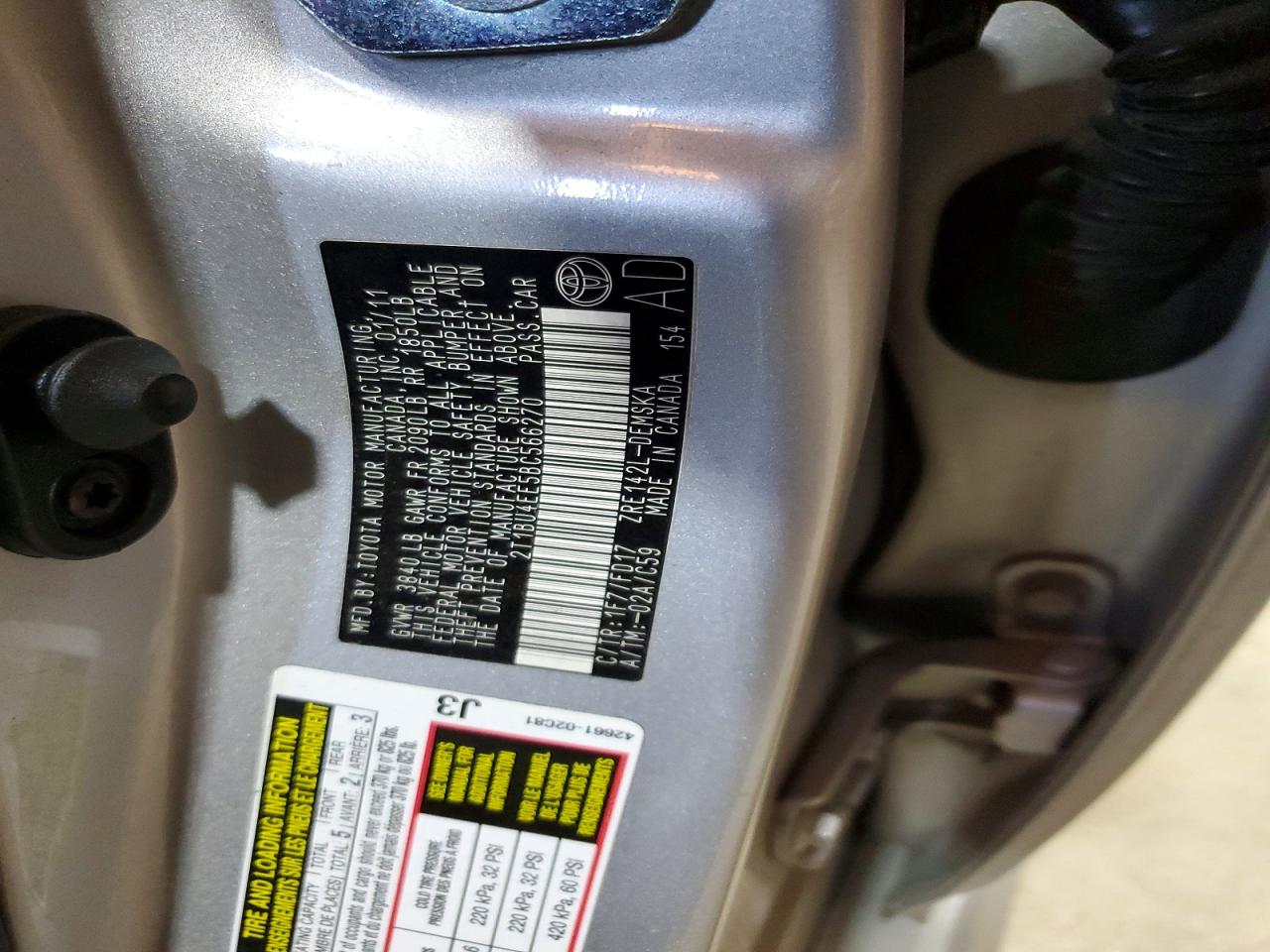 2011 Toyota Corolla S Silver vin: 2T1BU4EE5BC566270