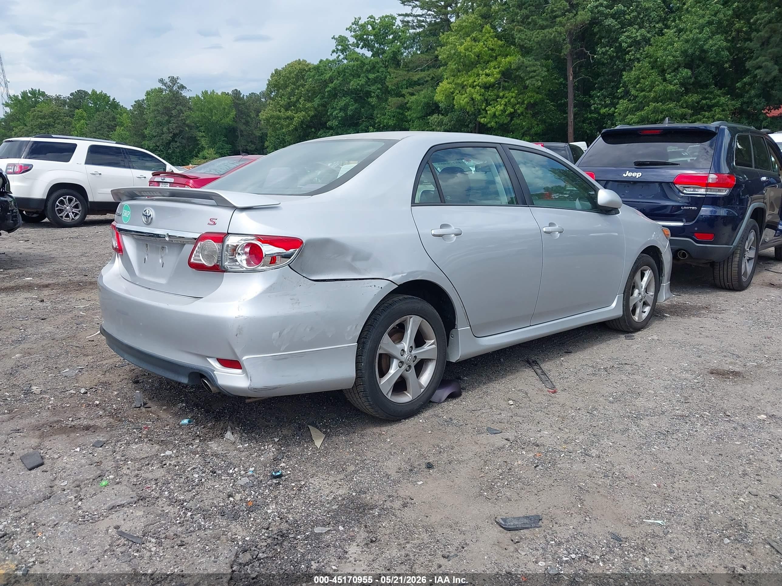 2011 Toyota Corolla S Silver vin: 2T1BU4EE5BC615774