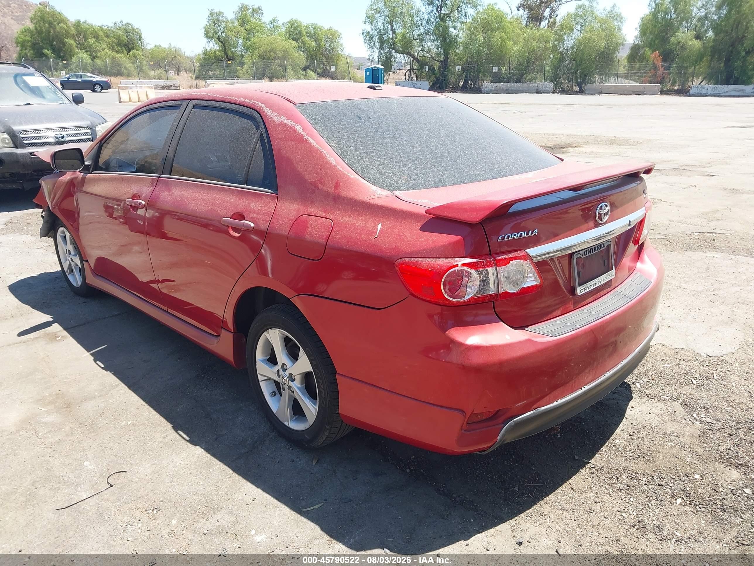 2011 Toyota Corolla S Red vin: 2T1BU4EE5BC636270