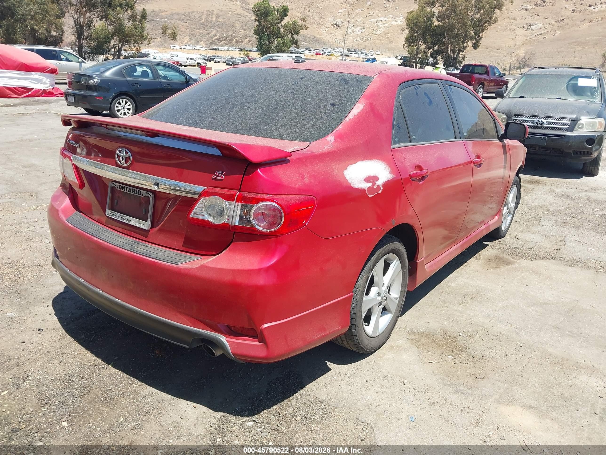 2011 Toyota Corolla S Red vin: 2T1BU4EE5BC636270