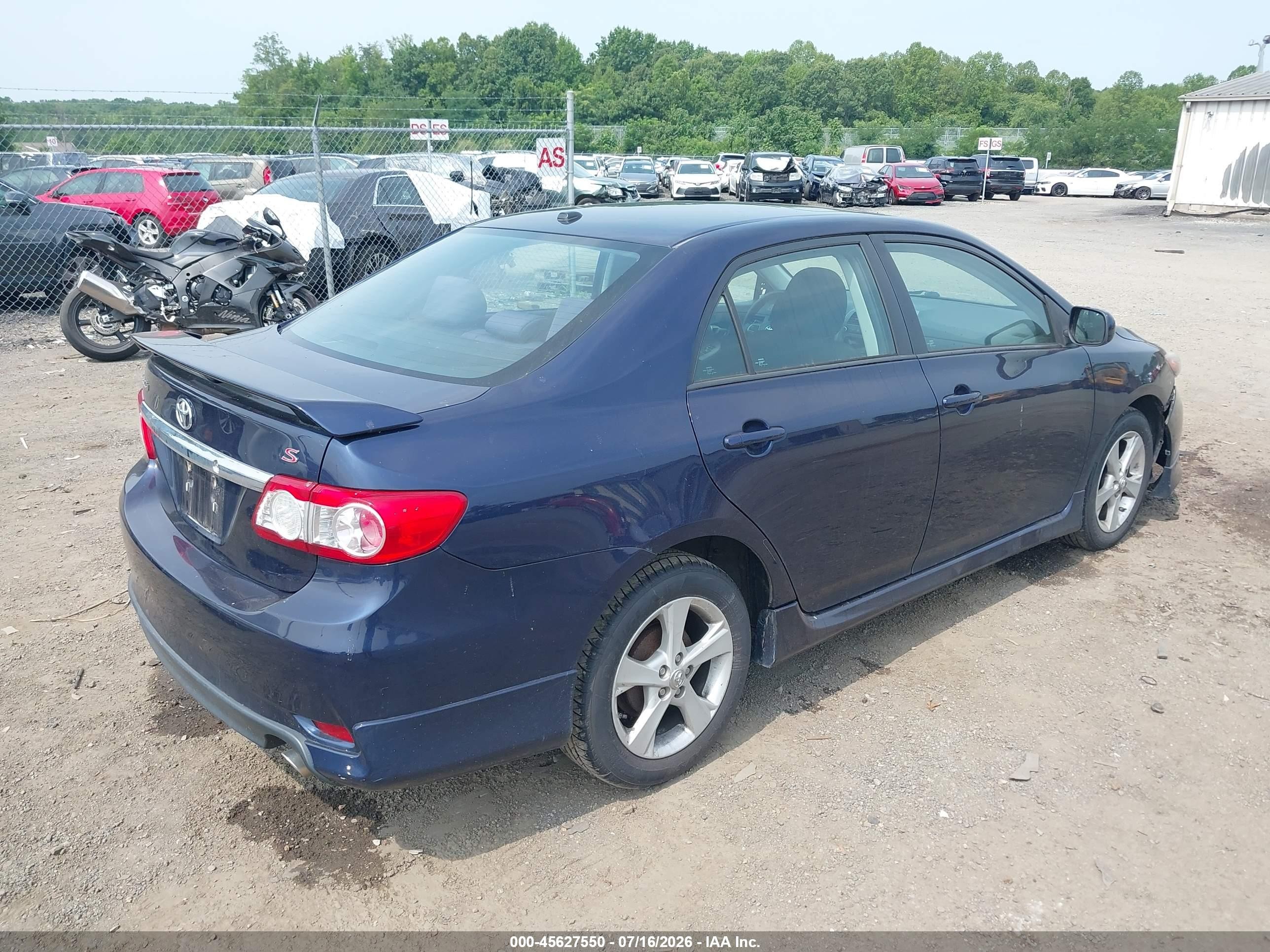 2011 Toyota Corolla S Blue vin: 2T1BU4EE5BC724901