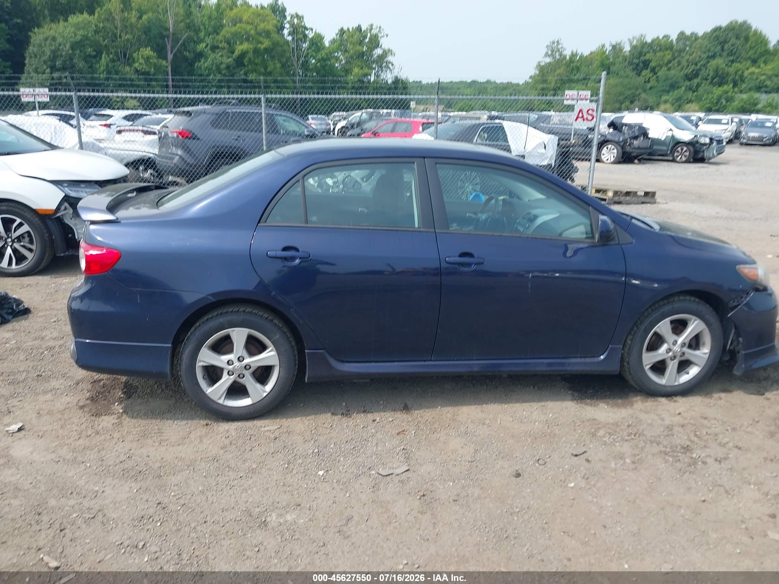 2011 Toyota Corolla S Blue vin: 2T1BU4EE5BC724901