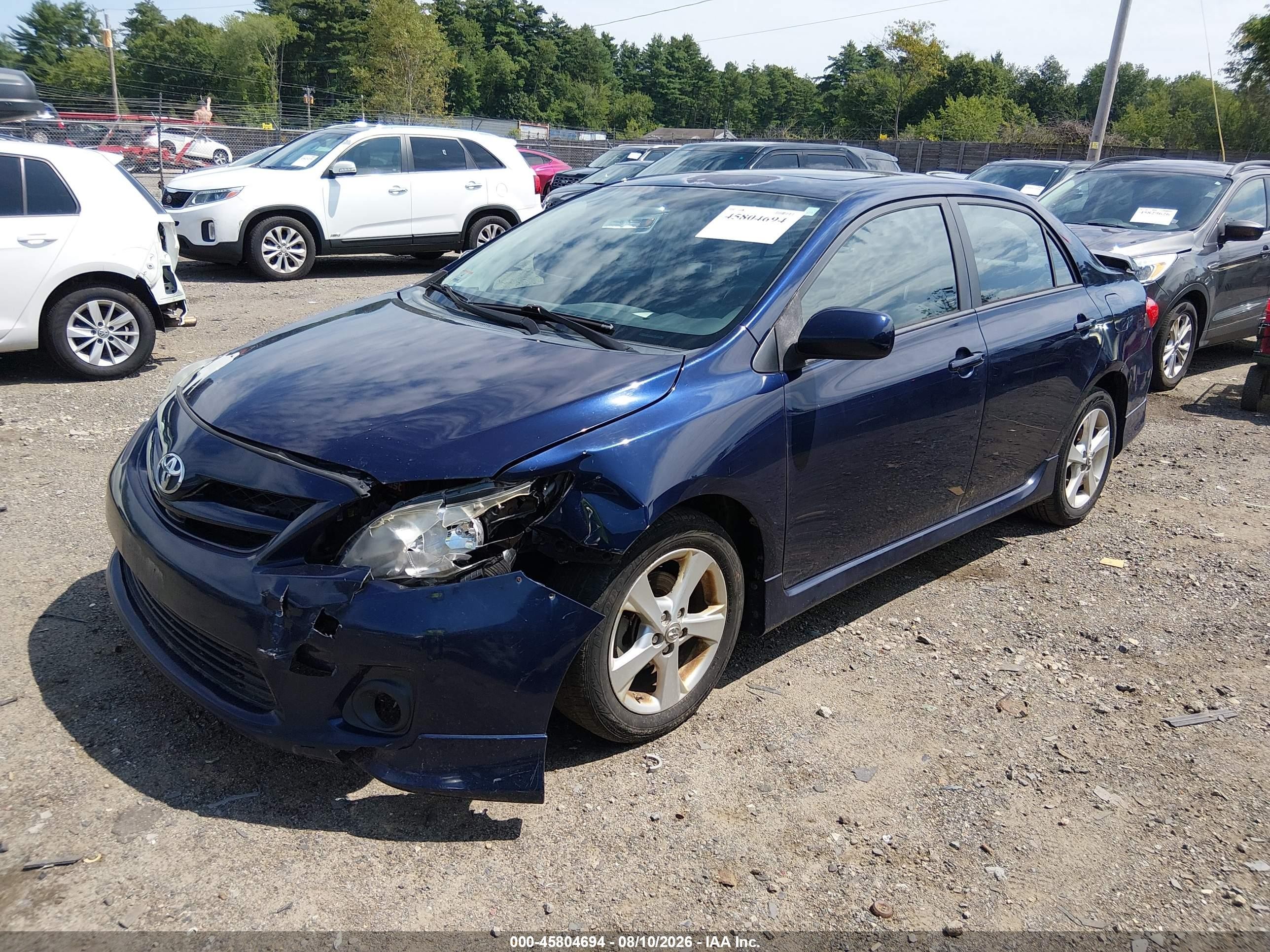 2011 Toyota Corolla S Синий vin: 2T1BU4EE5BC750804