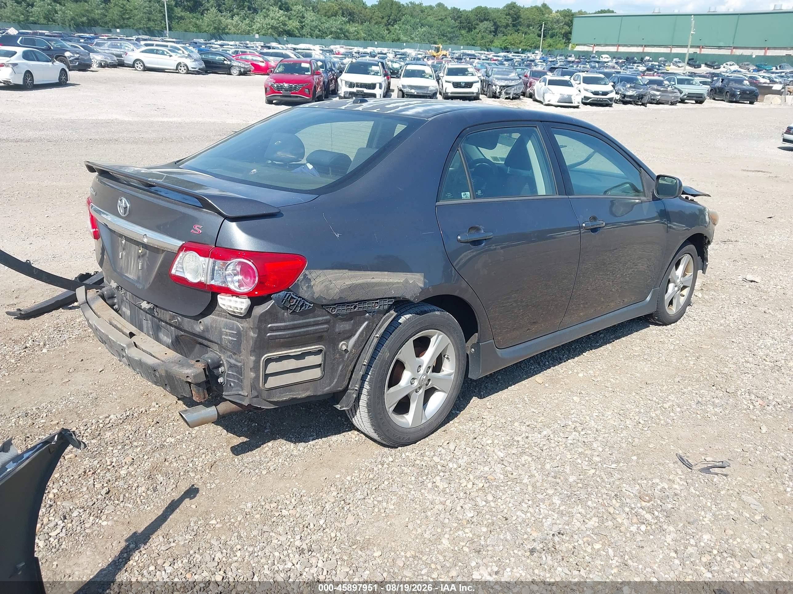 2012 Toyota Corolla S Gray vin: 2T1BU4EE5CC884844