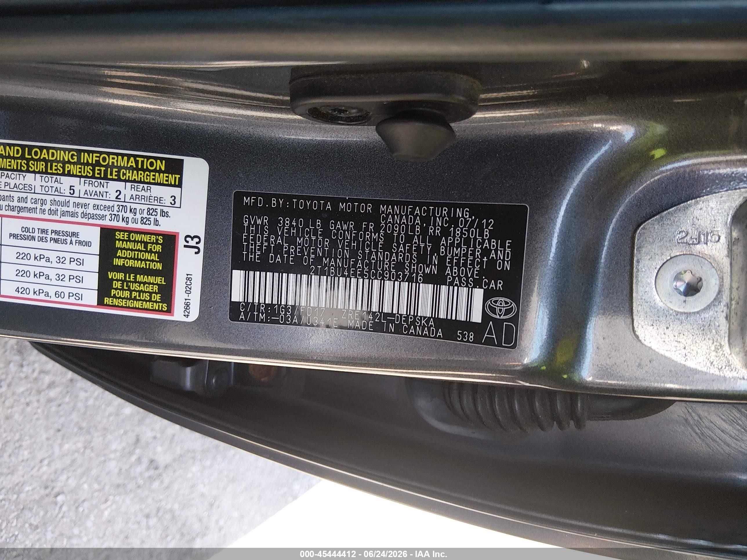 2012 Toyota Corolla S Gray vin: 2T1BU4EE5CC903716