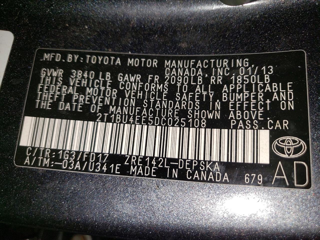 2013 Toyota Corolla S Gray vin: 2T1BU4EE5DC025108