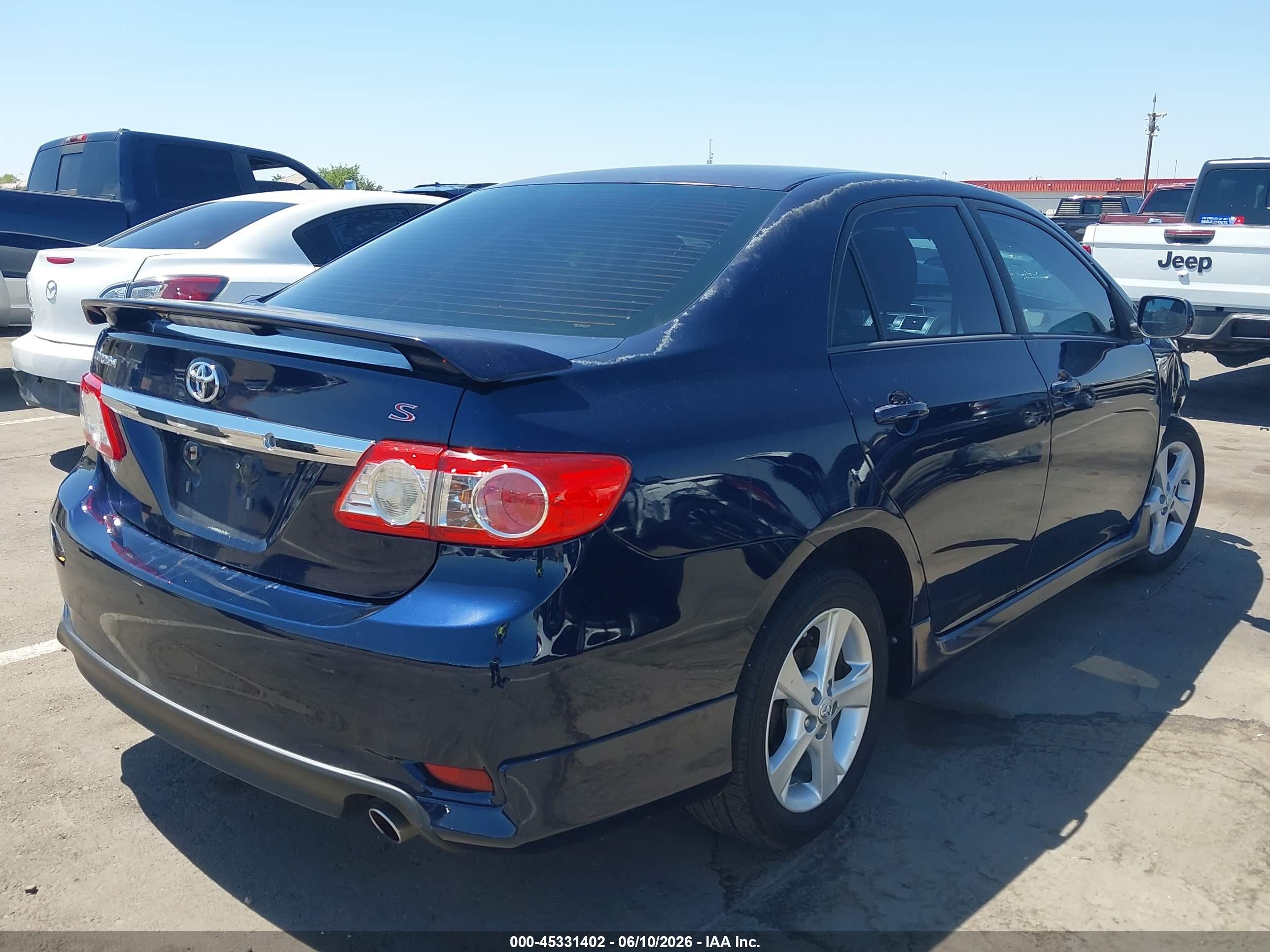 2013 Toyota Corolla S Dark Blue vin: 2T1BU4EE5DC090248