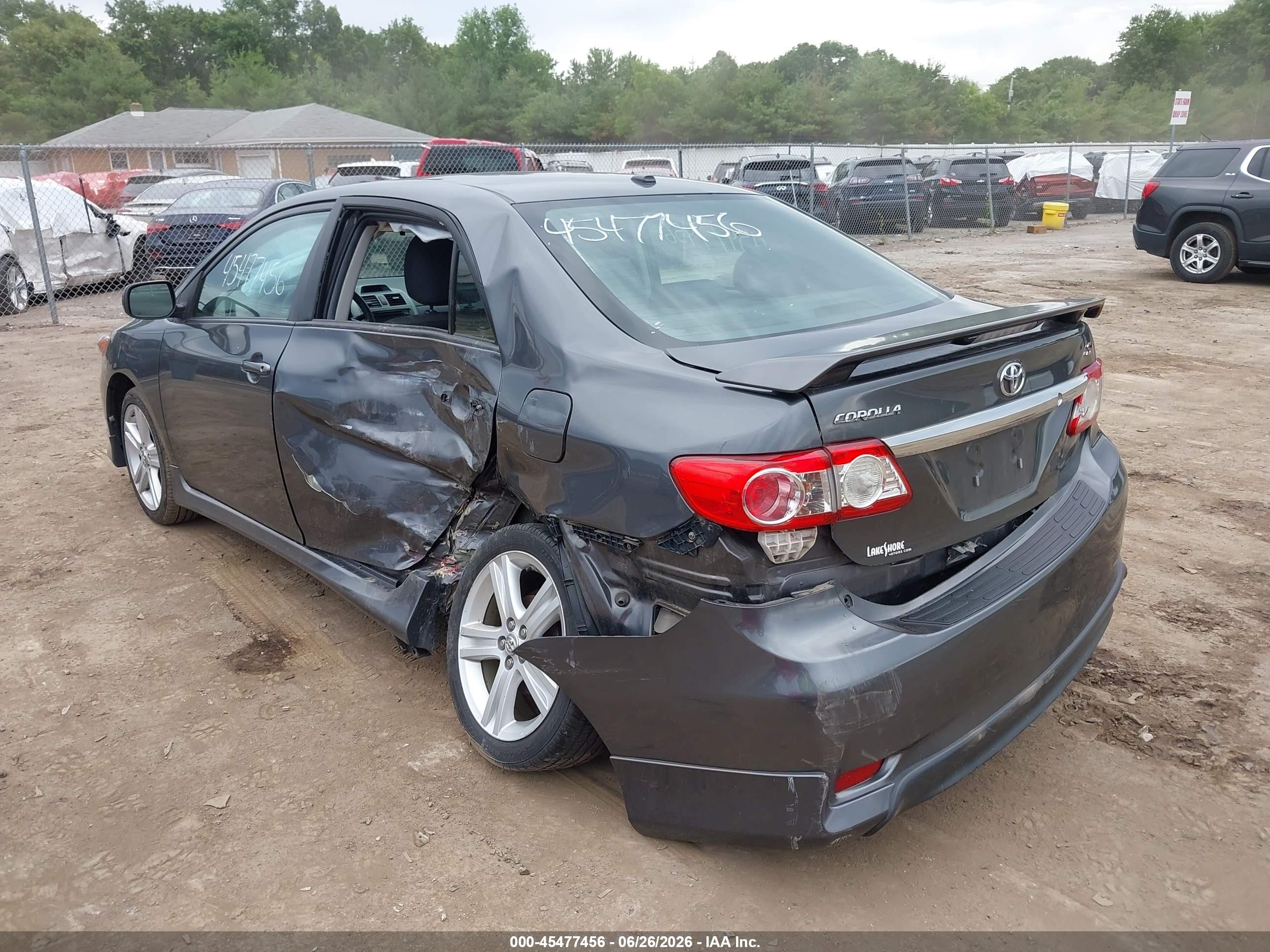 2013 Toyota Corolla S Gray vin: 2T1BU4EE5DC109672