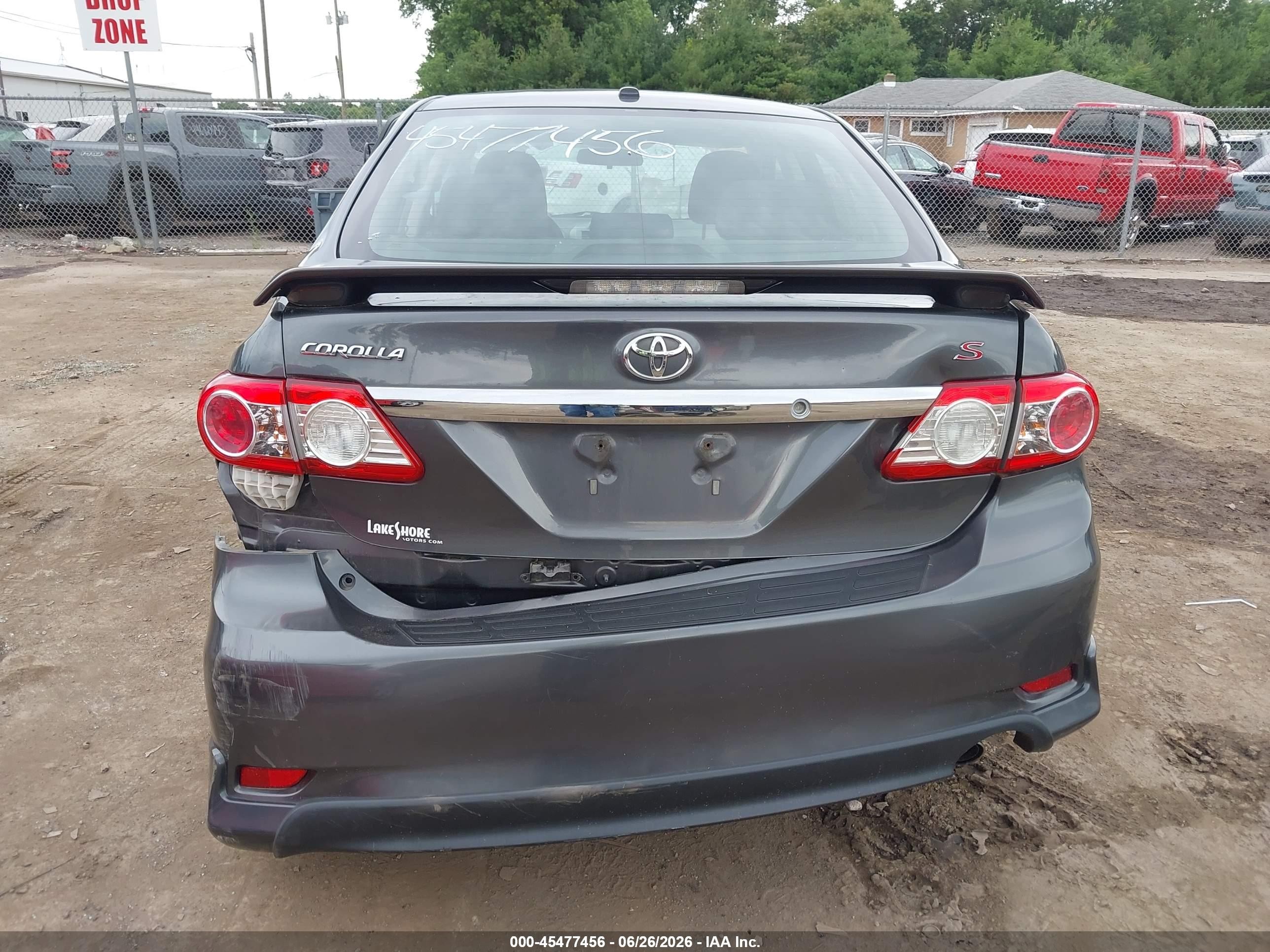 2013 Toyota Corolla S Gray vin: 2T1BU4EE5DC109672