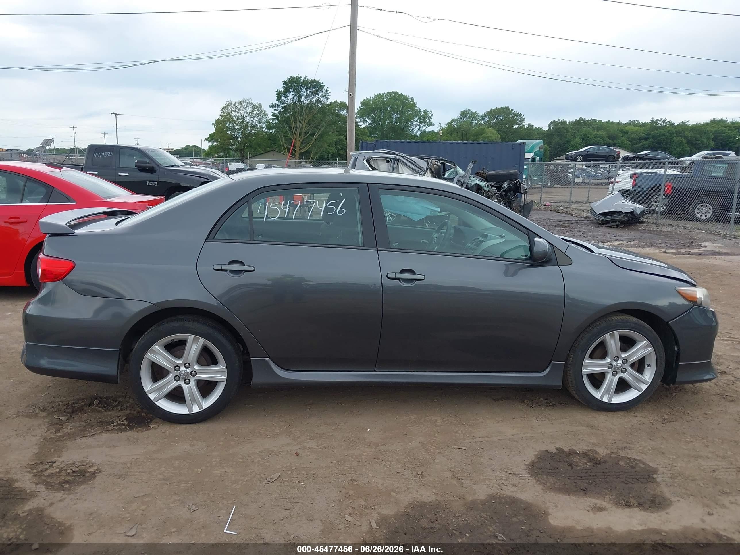 2013 Toyota Corolla S Gray vin: 2T1BU4EE5DC109672