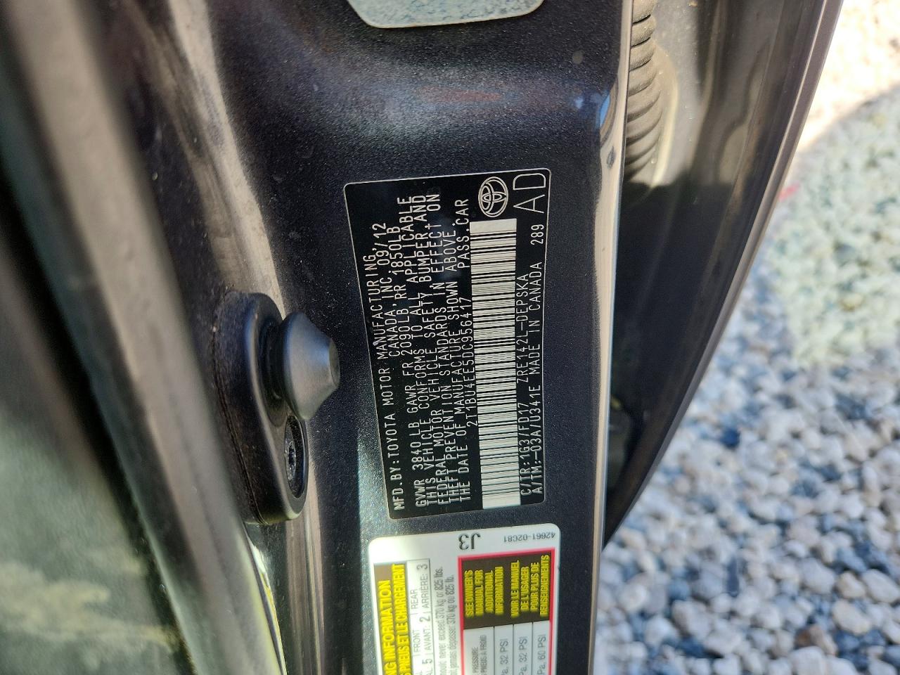 2013 Toyota Corolla S Серый vin: 2T1BU4EE5DC956417