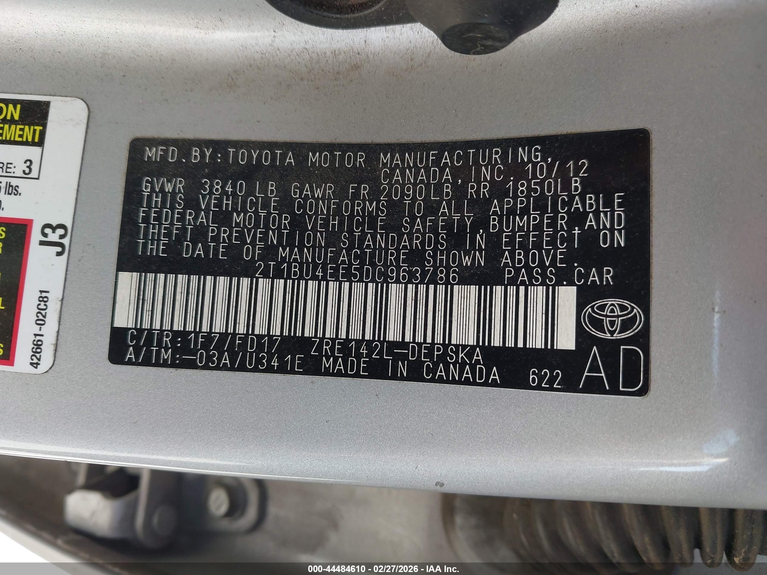 2013 Toyota Corolla S Silver vin: 2T1BU4EE5DC963786