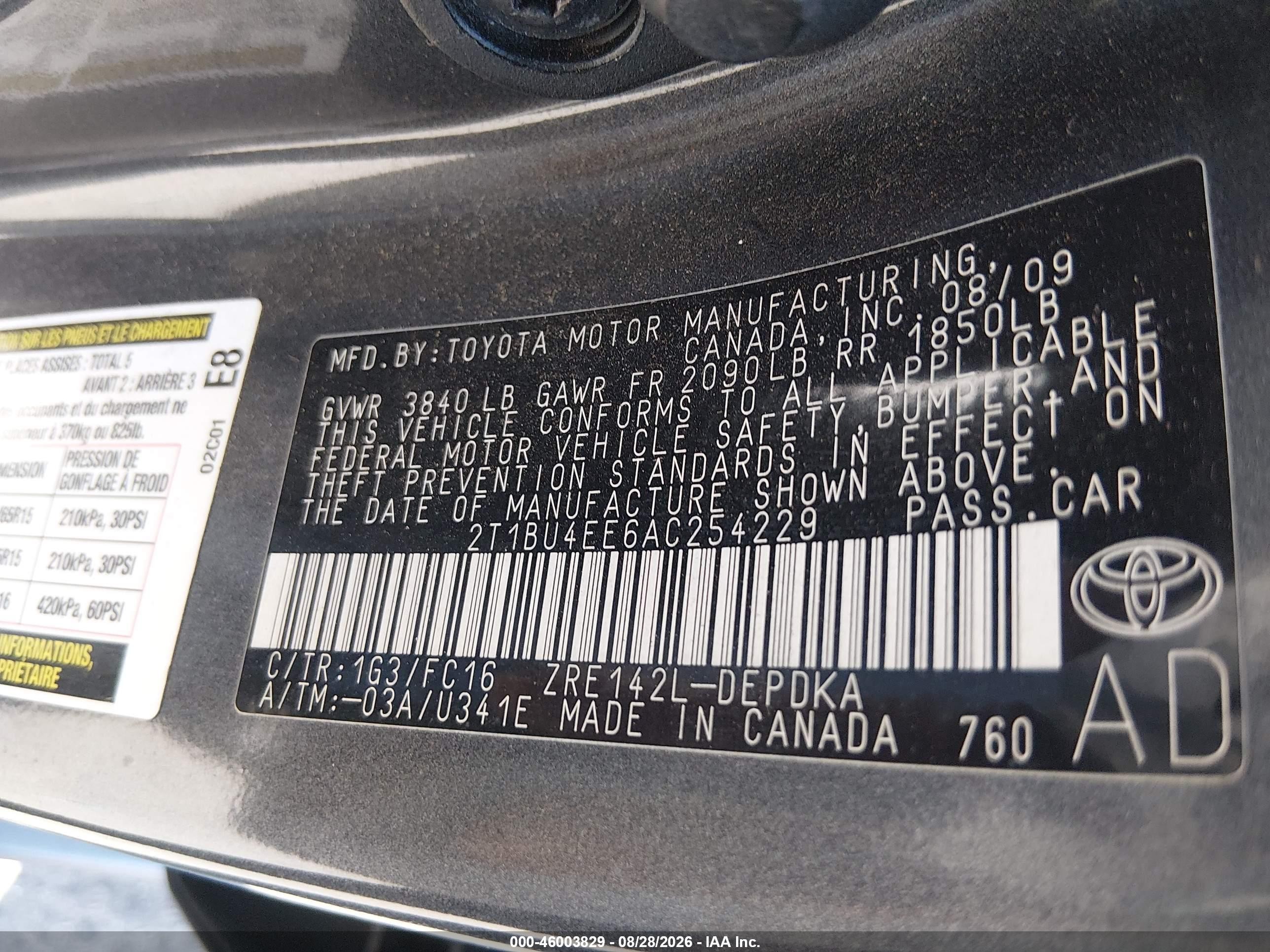 2010 Toyota Corolla Le Серый vin: 2T1BU4EE6AC254229