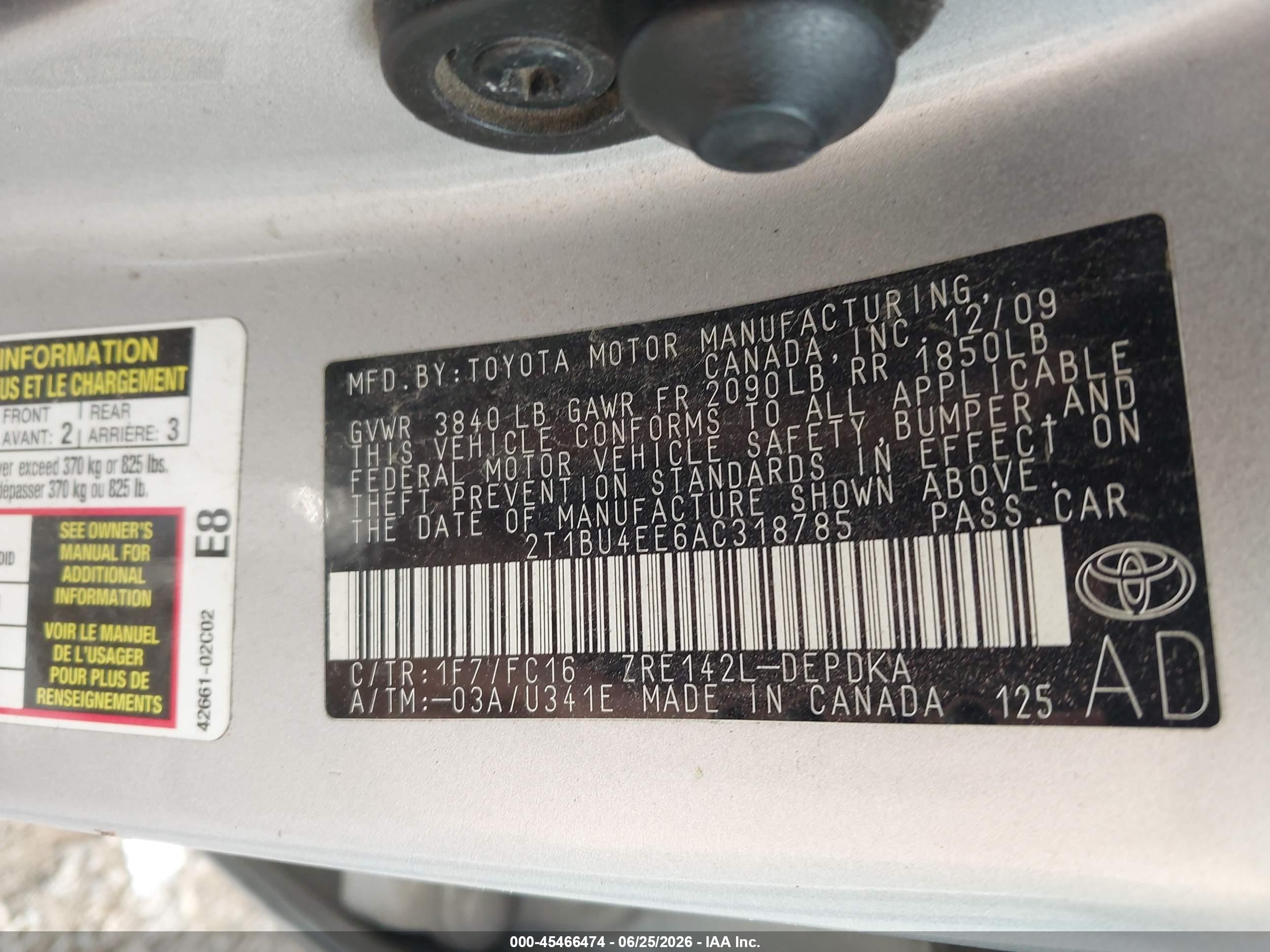 2010 Toyota Corolla Le Silver vin: 2T1BU4EE6AC318785