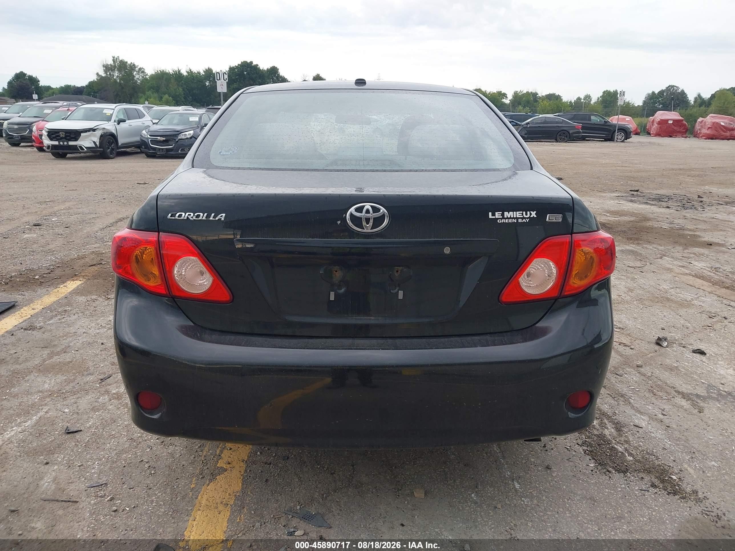 2010 Toyota Corolla Le Black vin: 2T1BU4EE6AC367937