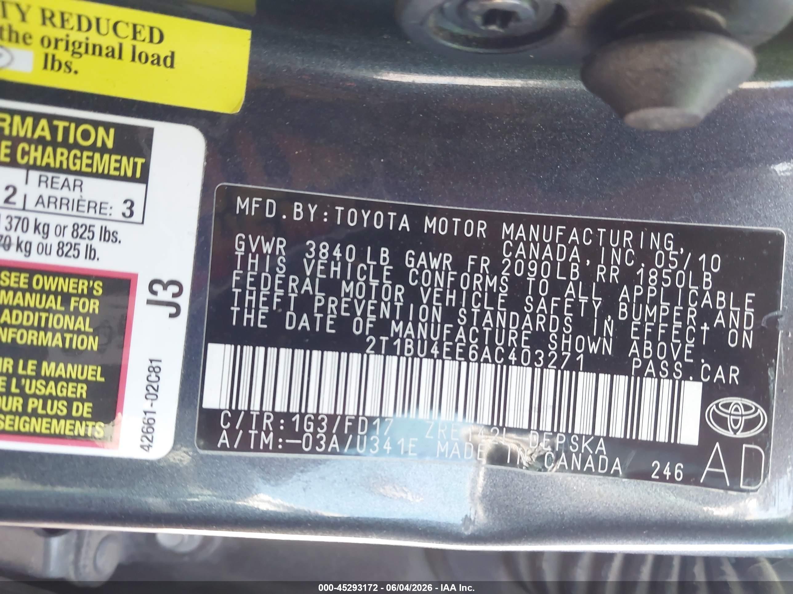 2010 Toyota Corolla S Gray vin: 2T1BU4EE6AC403271