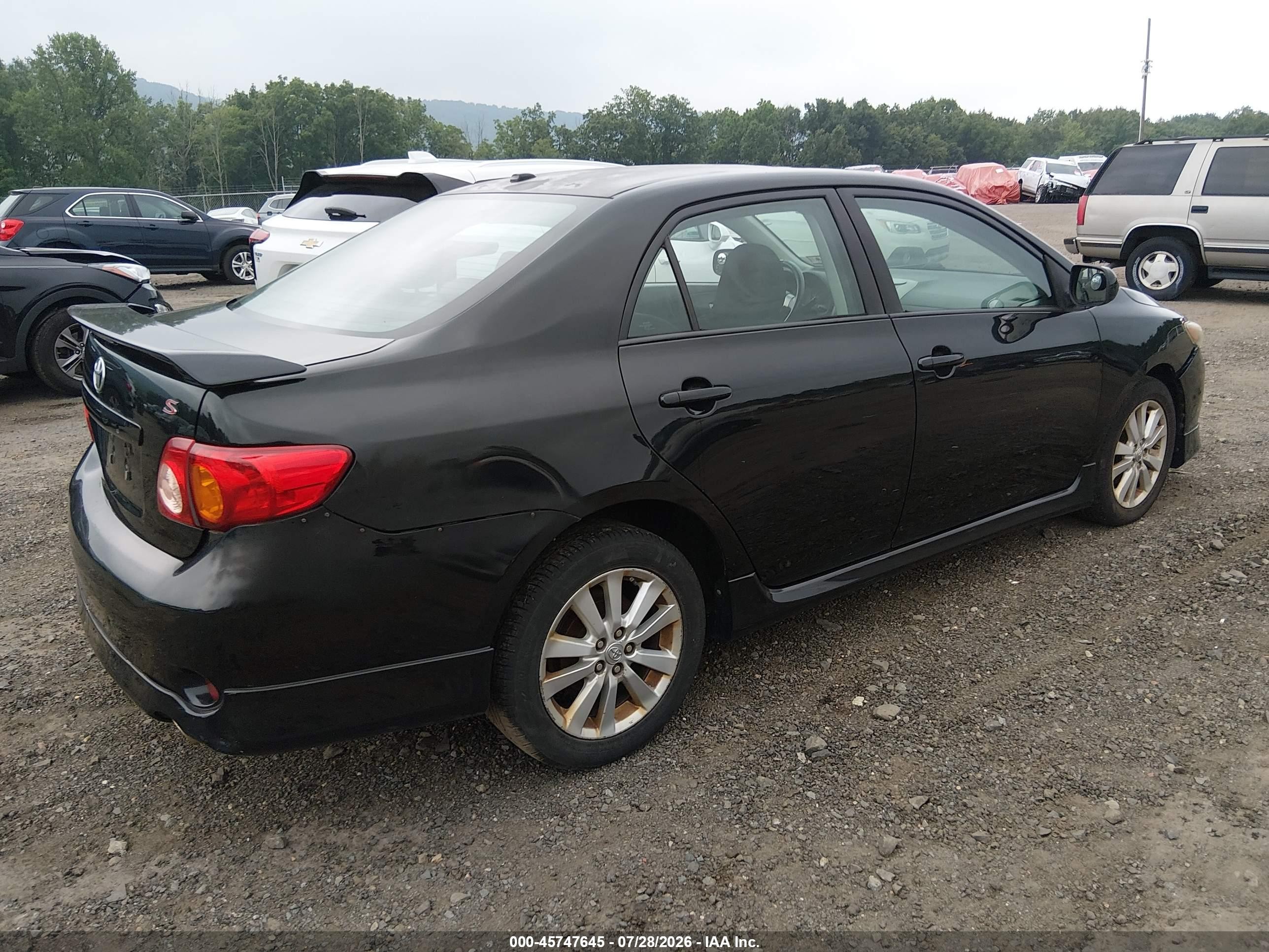2010 Toyota Corolla S Black vin: 2T1BU4EE6AC452227