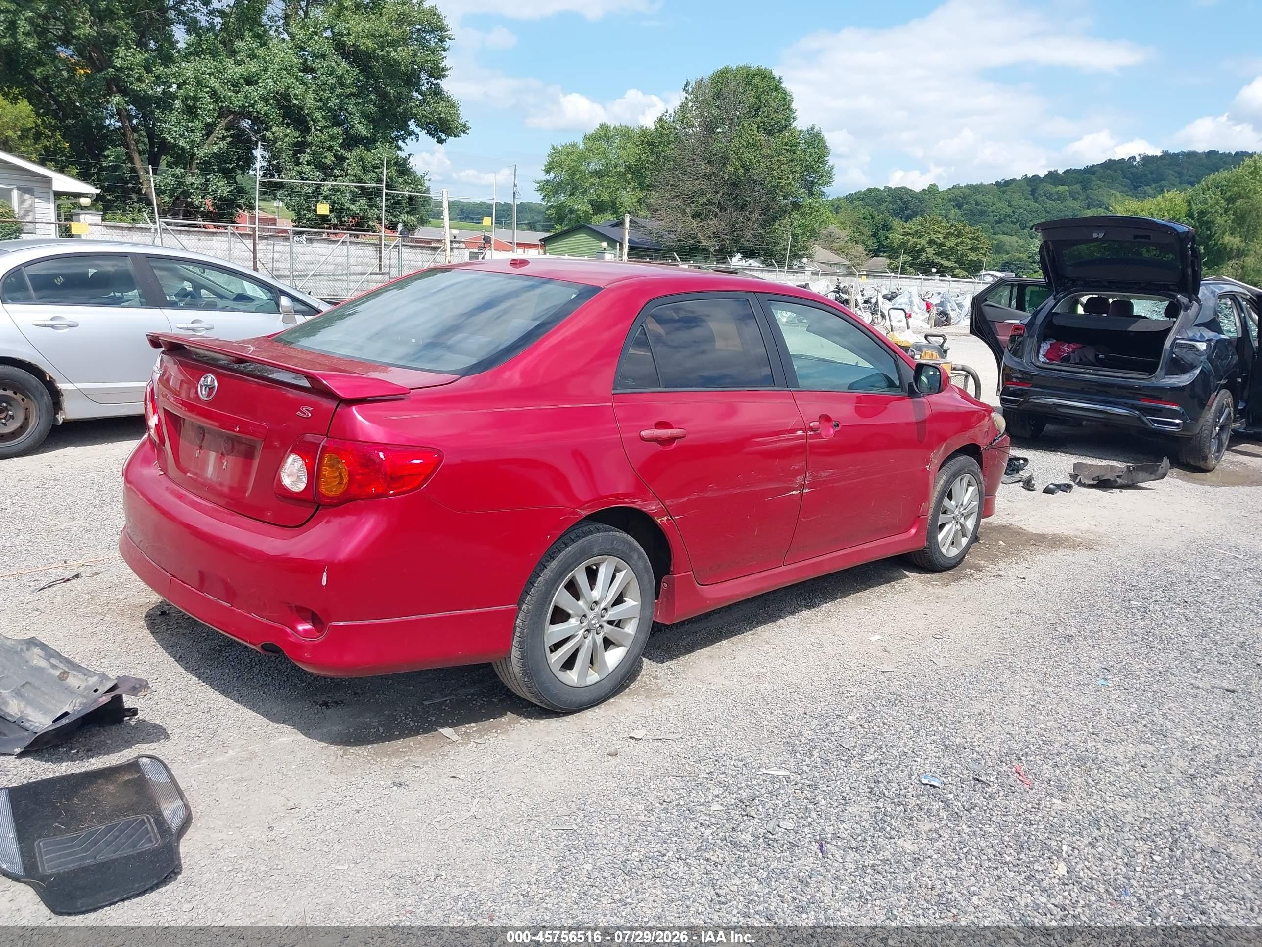 2010 Toyota Corolla S Red vin: 2T1BU4EE6AC454740