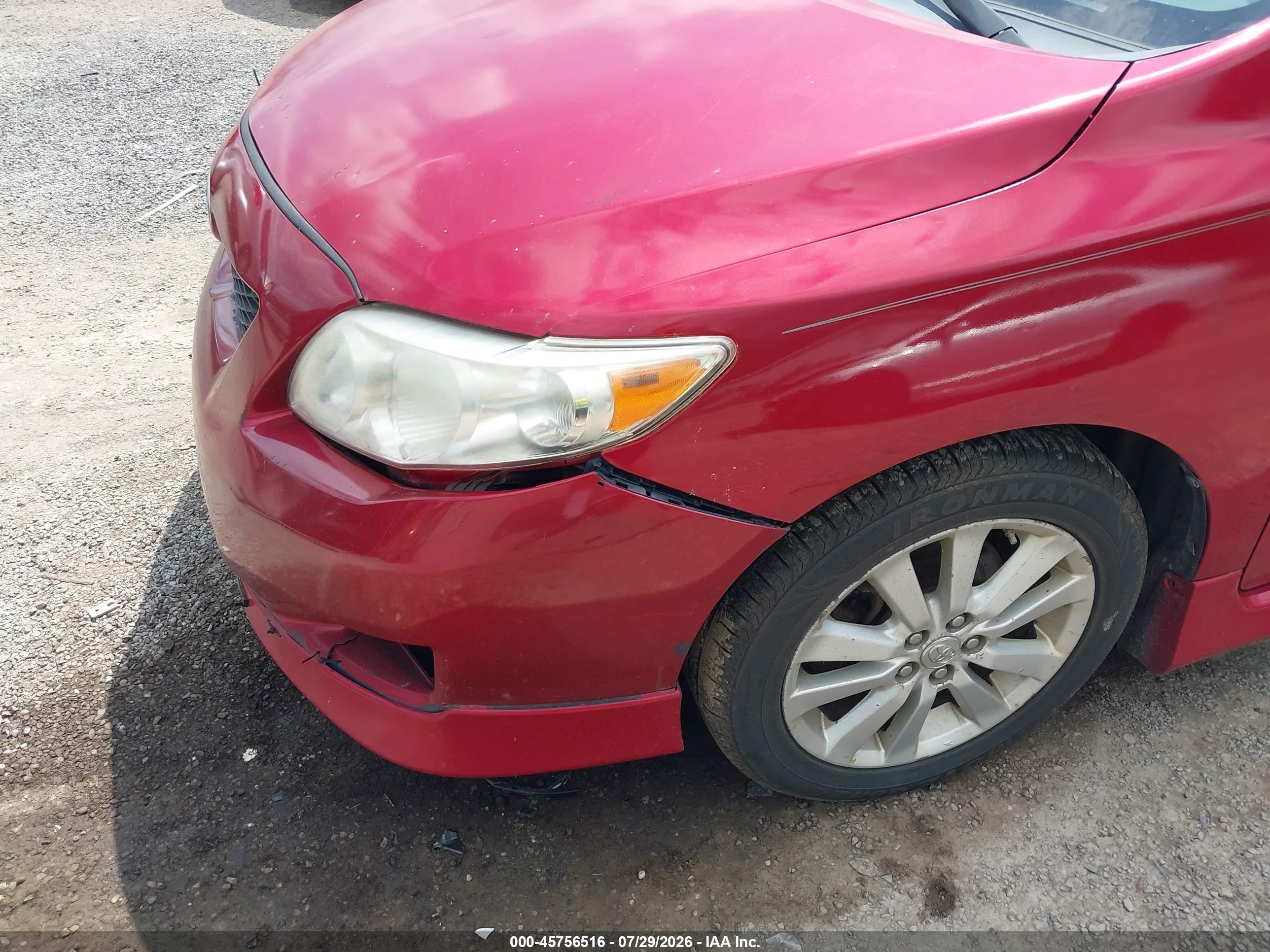 2010 Toyota Corolla S Red vin: 2T1BU4EE6AC454740