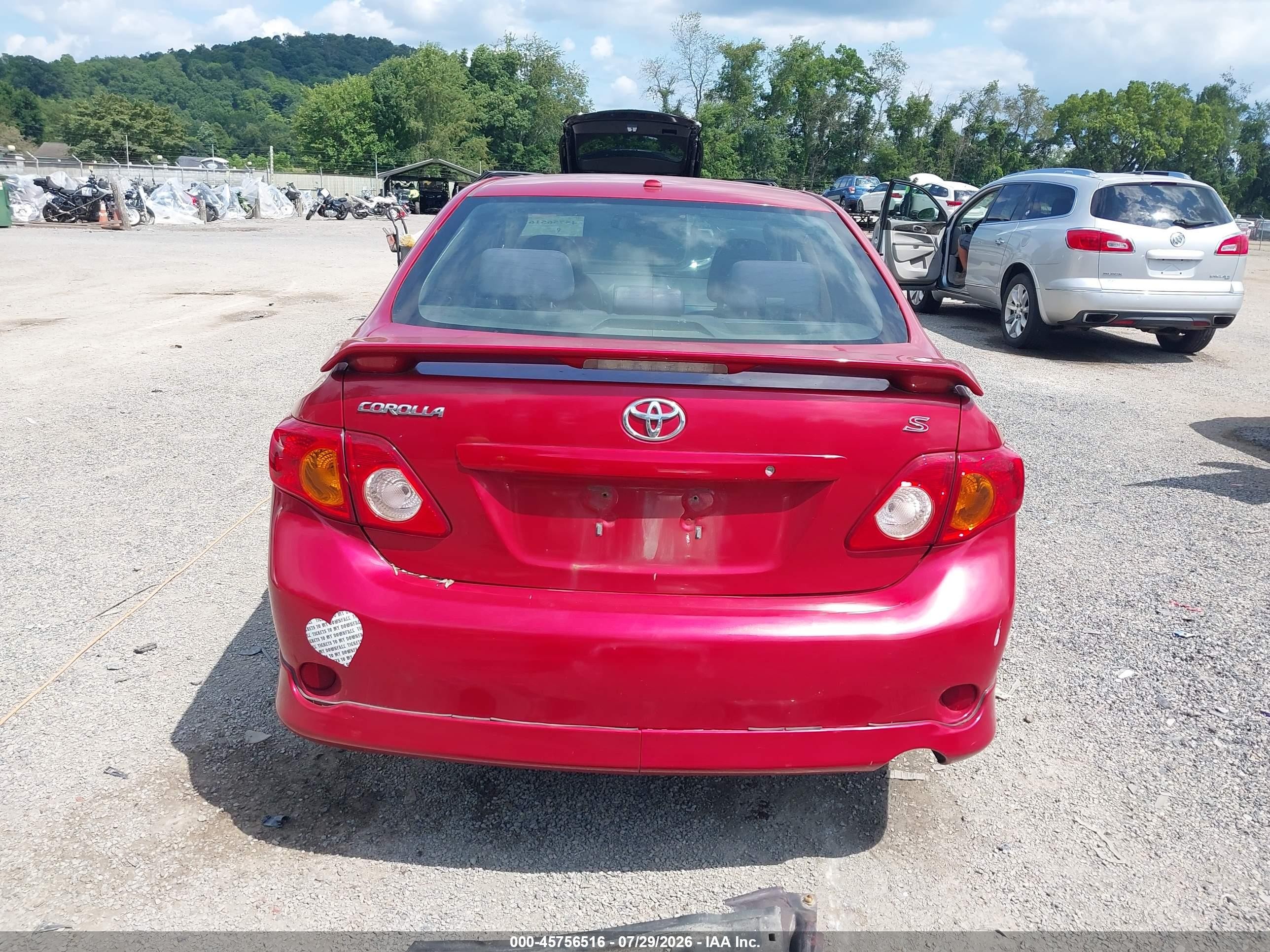 2010 Toyota Corolla S Red vin: 2T1BU4EE6AC454740