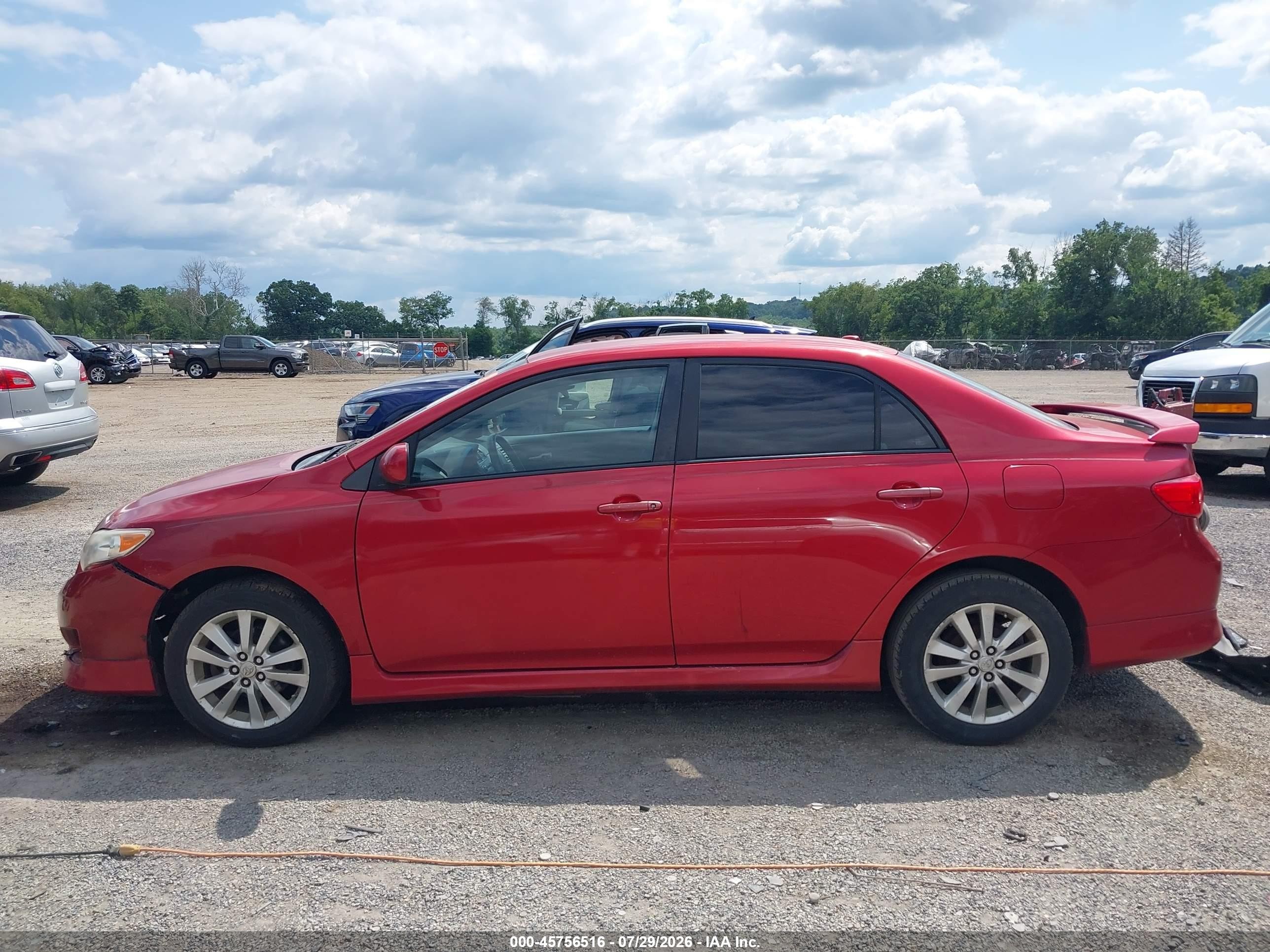 2010 Toyota Corolla S Red vin: 2T1BU4EE6AC454740